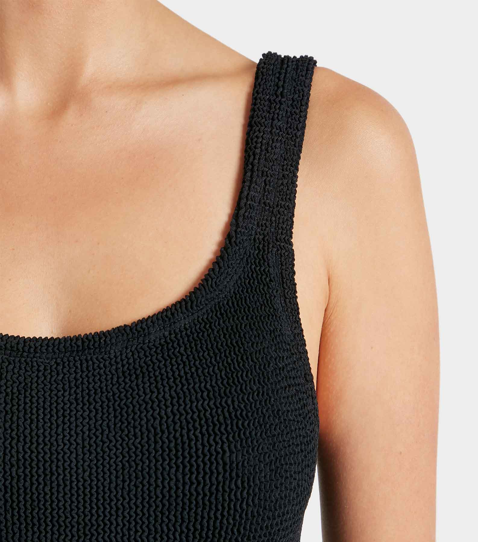 Coverage Square Neck Swim - Black