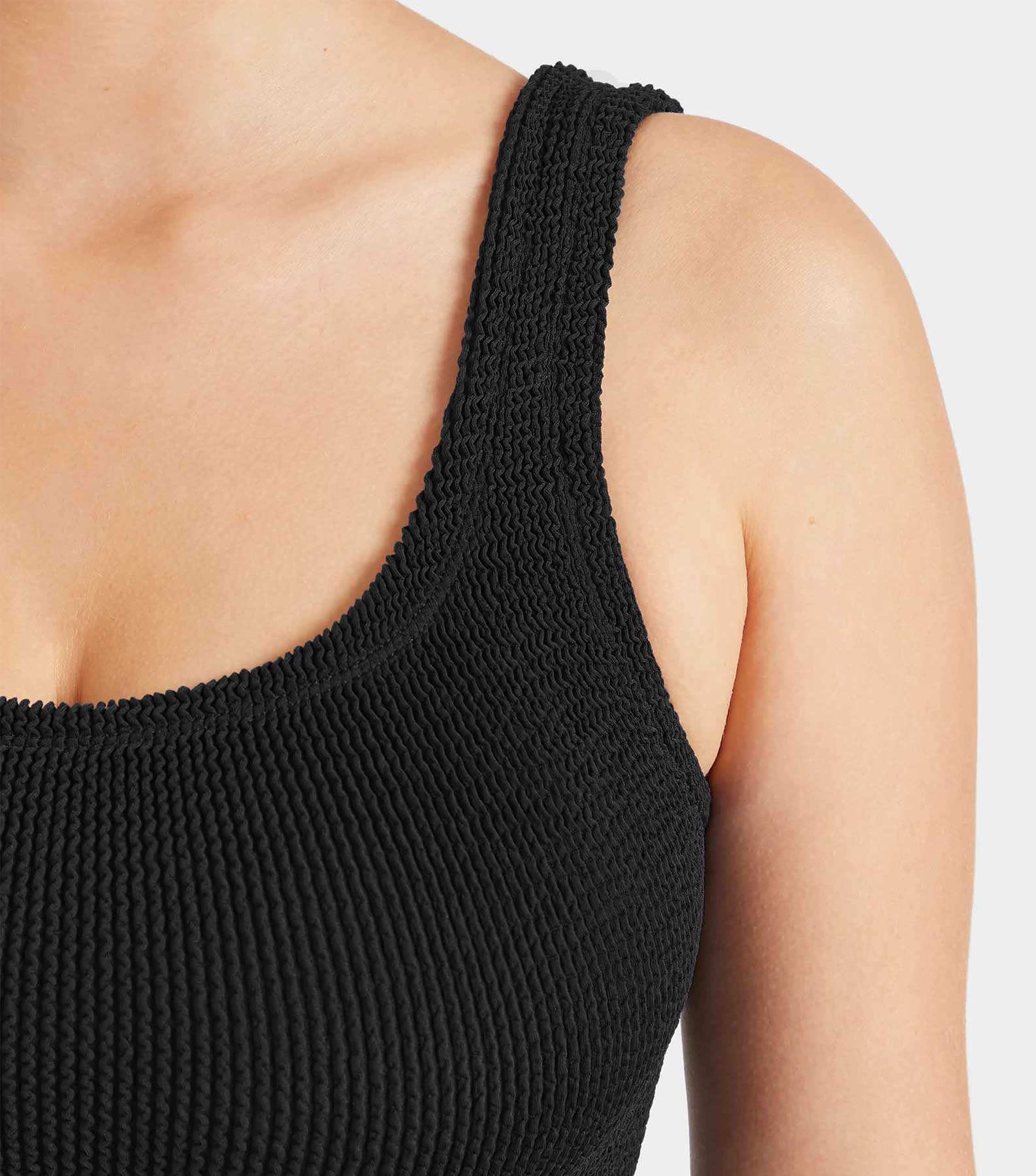 Coverage Square Neck Swim - Black