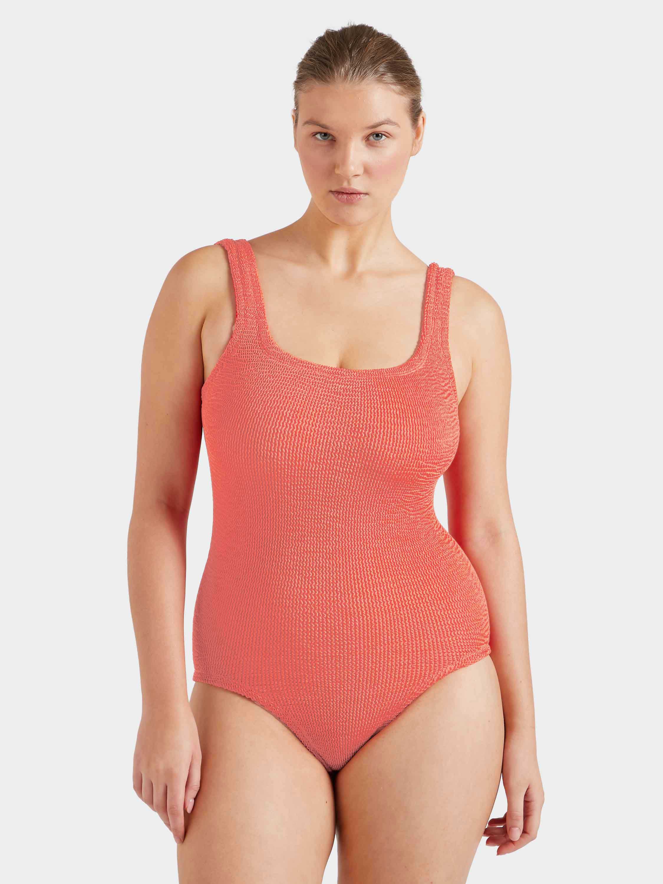 Coverage Square Neck Swim - Metallic Coral