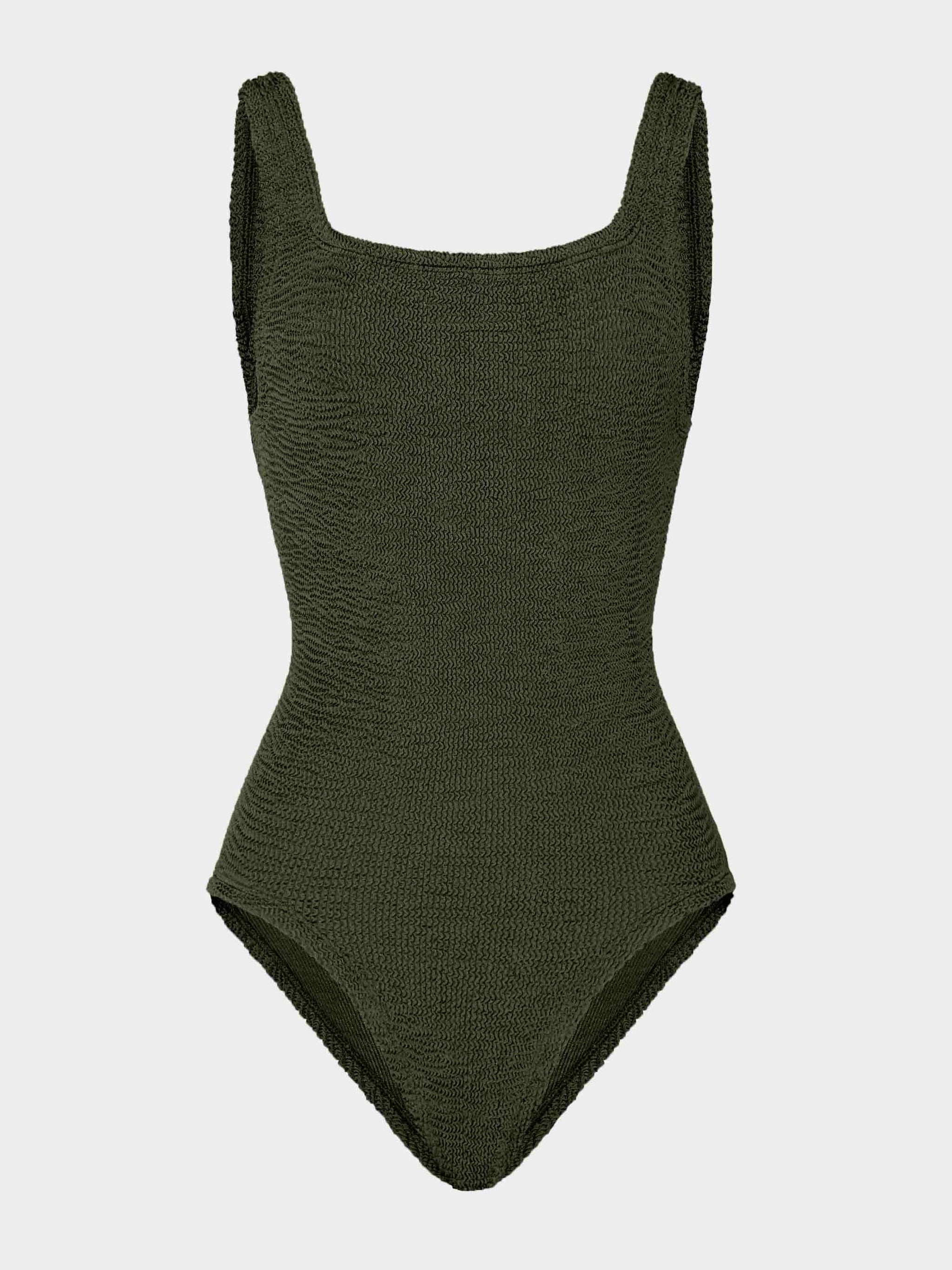 Square Neck Swim Metallic Chocolate