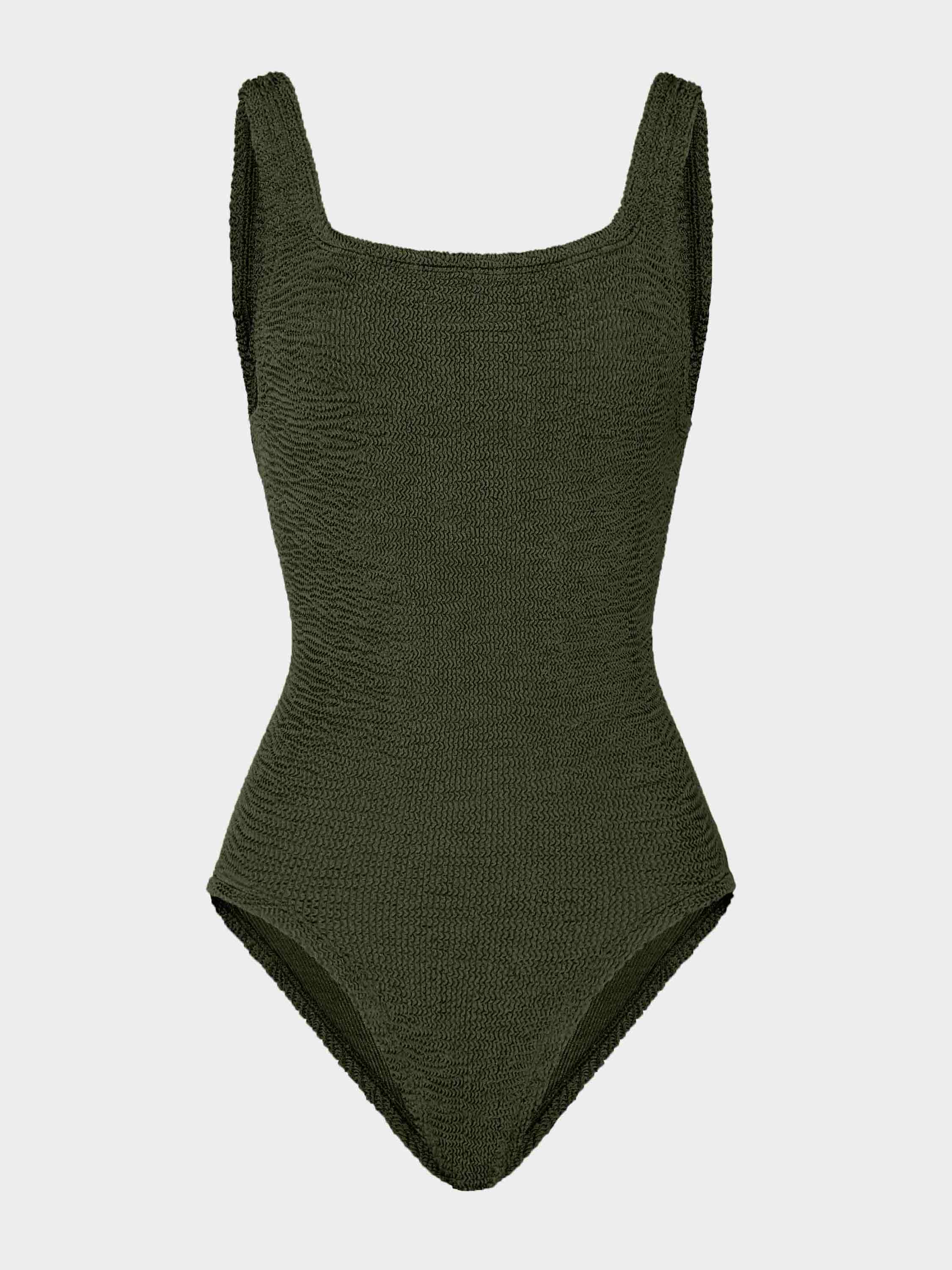 Coverage Square Neck Swim - Metallic Khaki