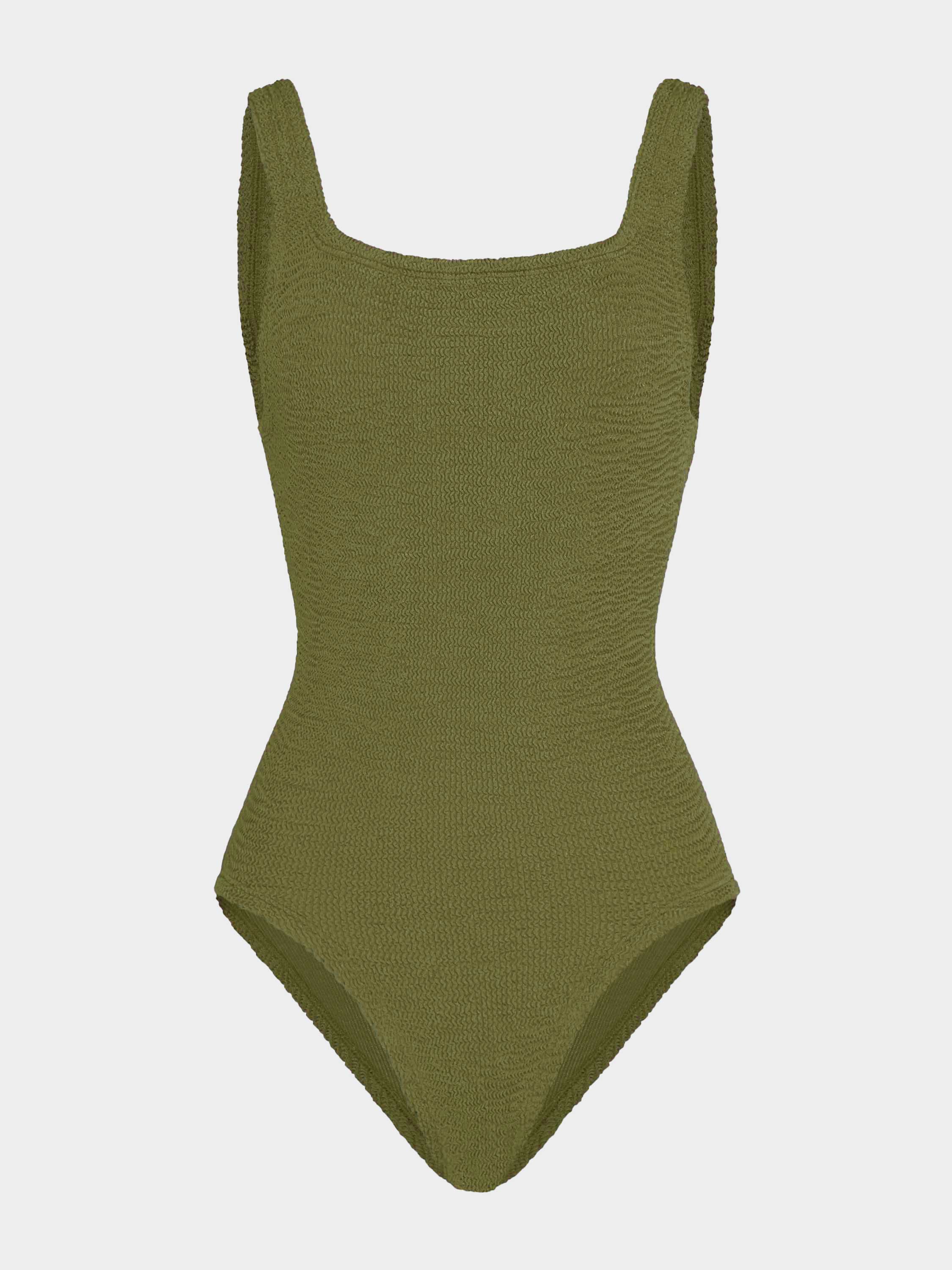 Coverage Square Neck Swim - Metallic Moss