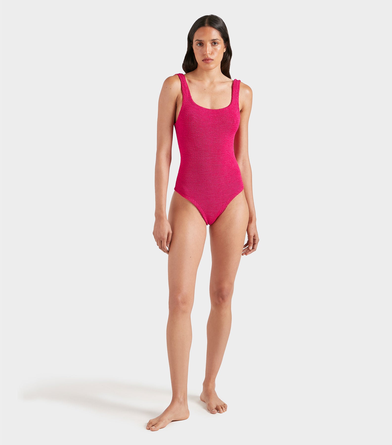 Coverage Square Neck Swim - Metallic Raspberry