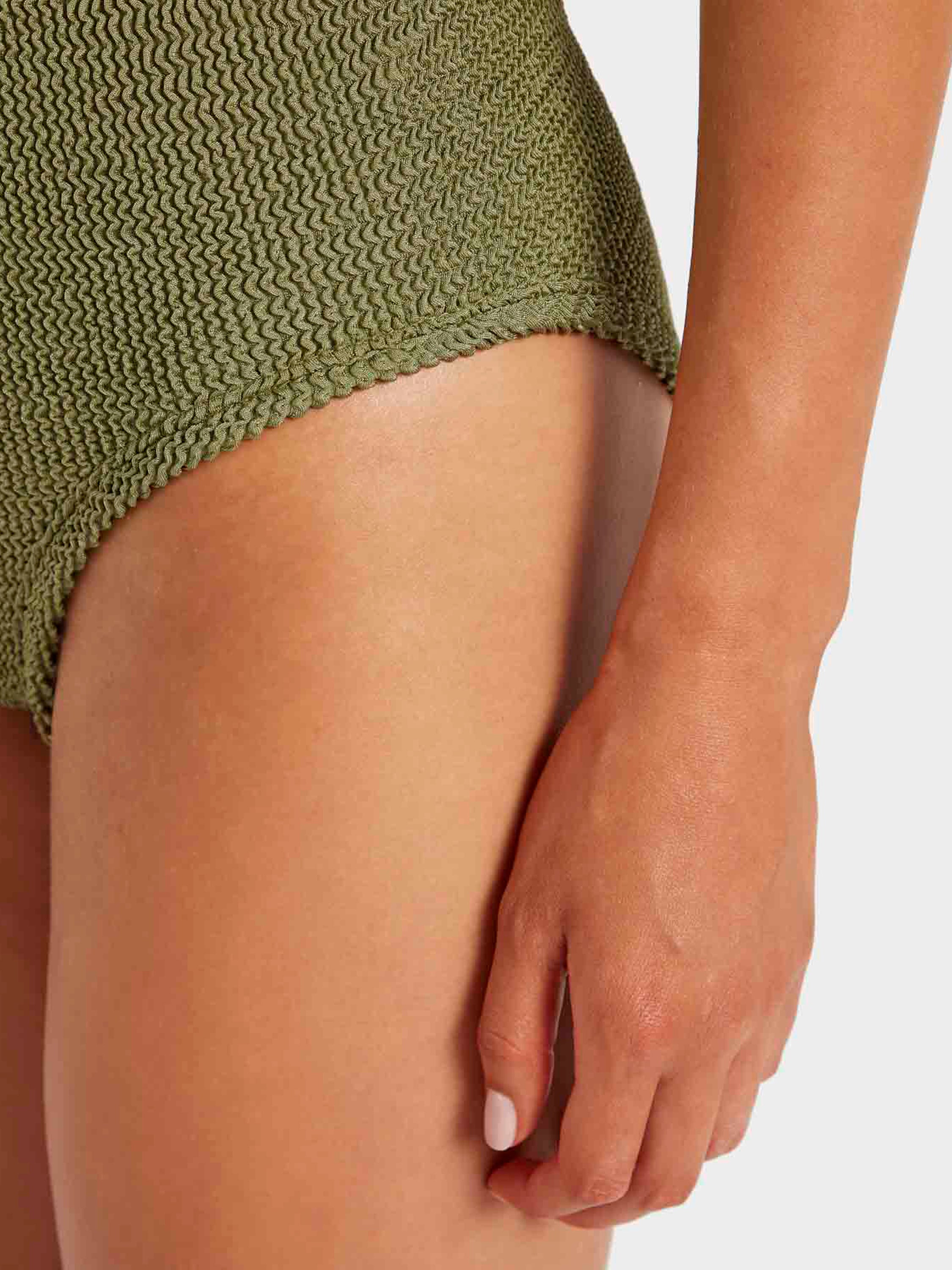 Coverage Square Neck Swim - Metallic Moss