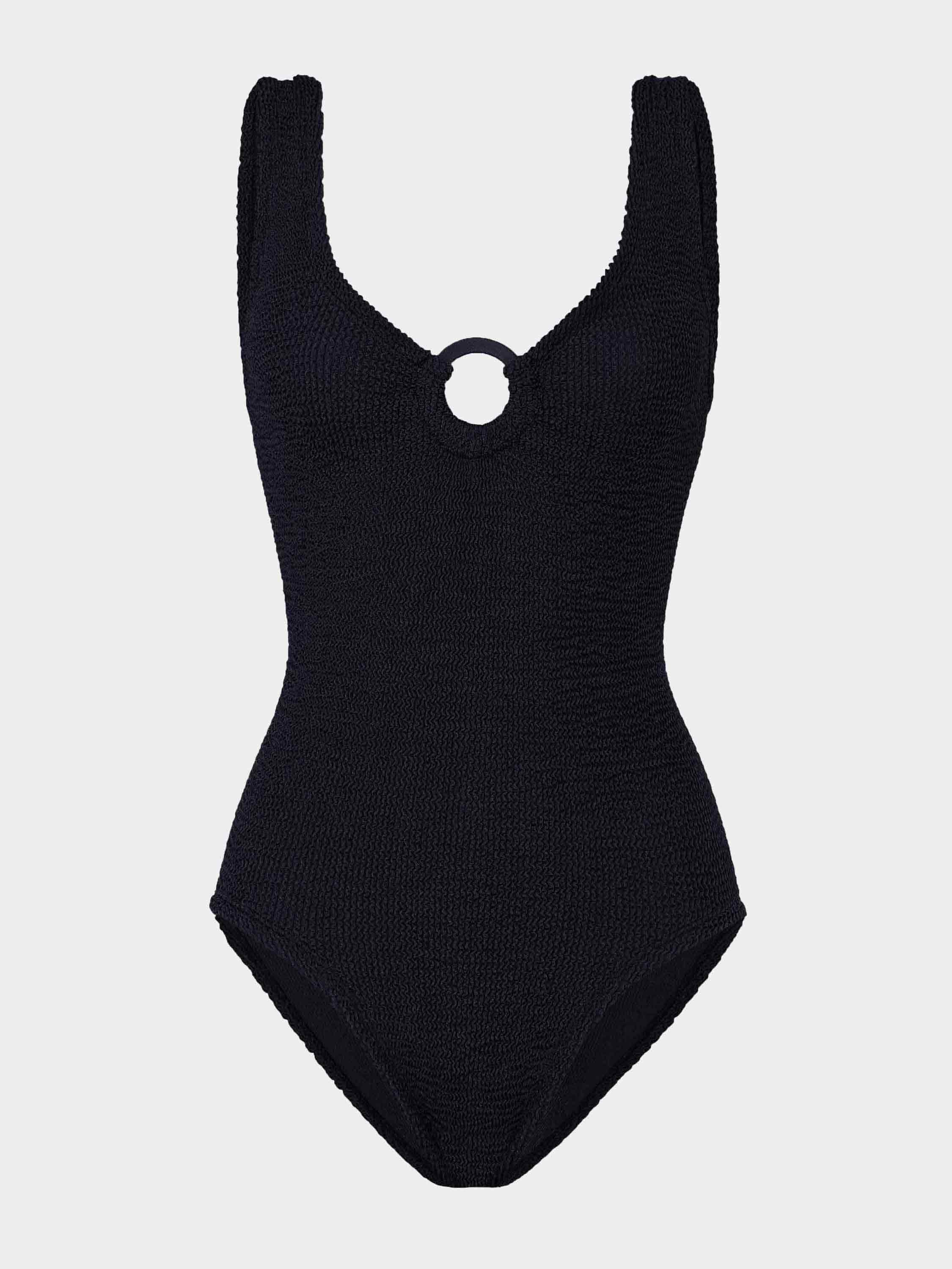 Coverage Celine Swim With Tonal Hoops - Black