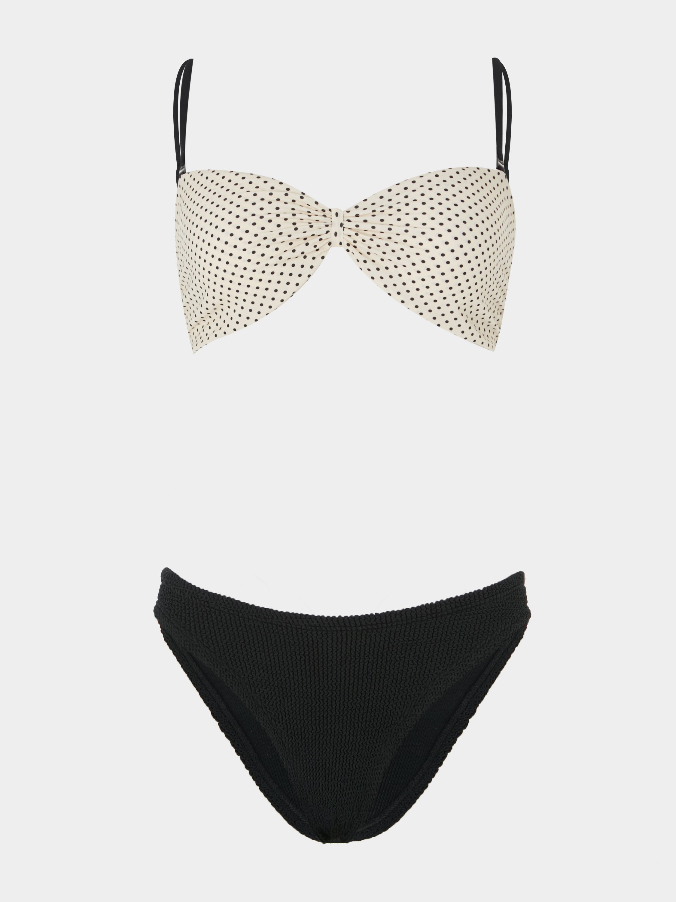 Delphine Polka Dot Bikini - Black/Vanilla polka-dot