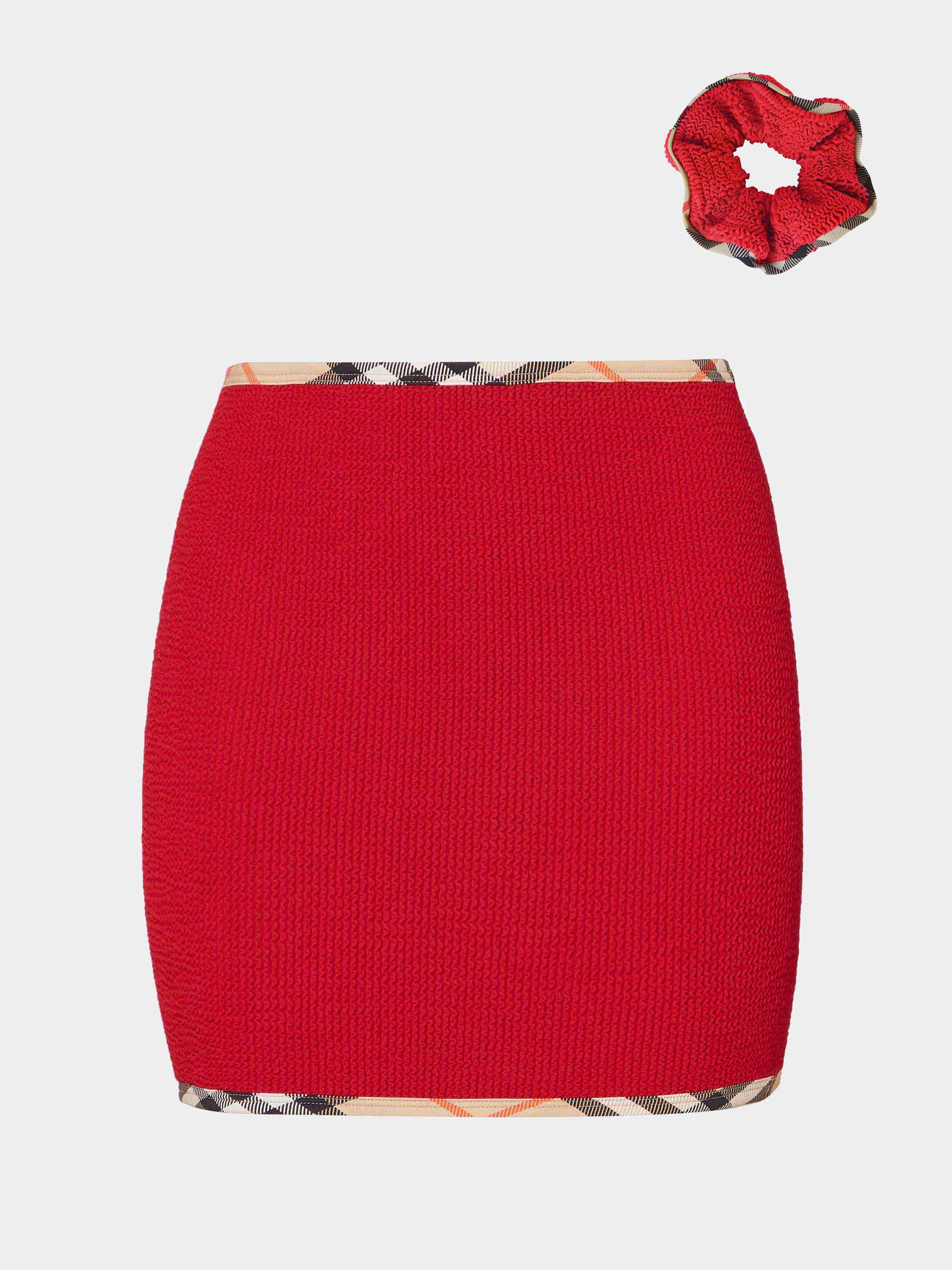 Burberry x Hunza G Devyn Skirt/Top - Red/Check