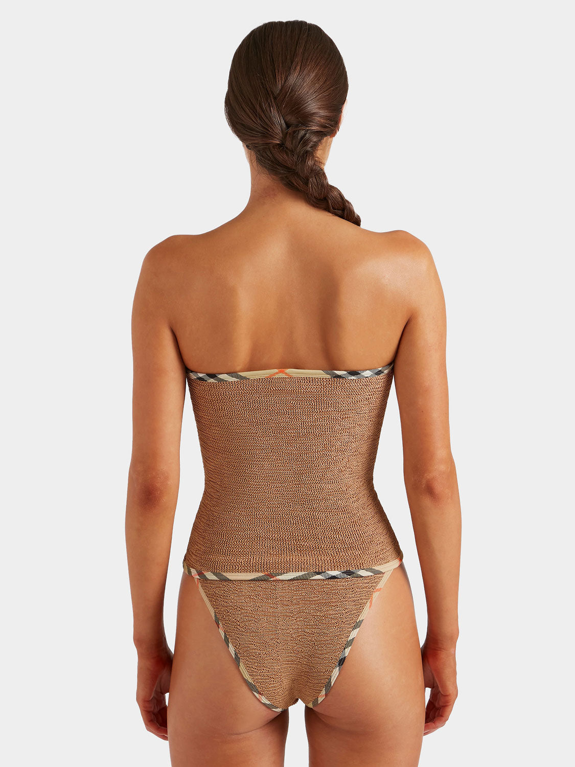 Burberry x Hunza G Devyn Skirt/Top - Metallic Cocoa/Check