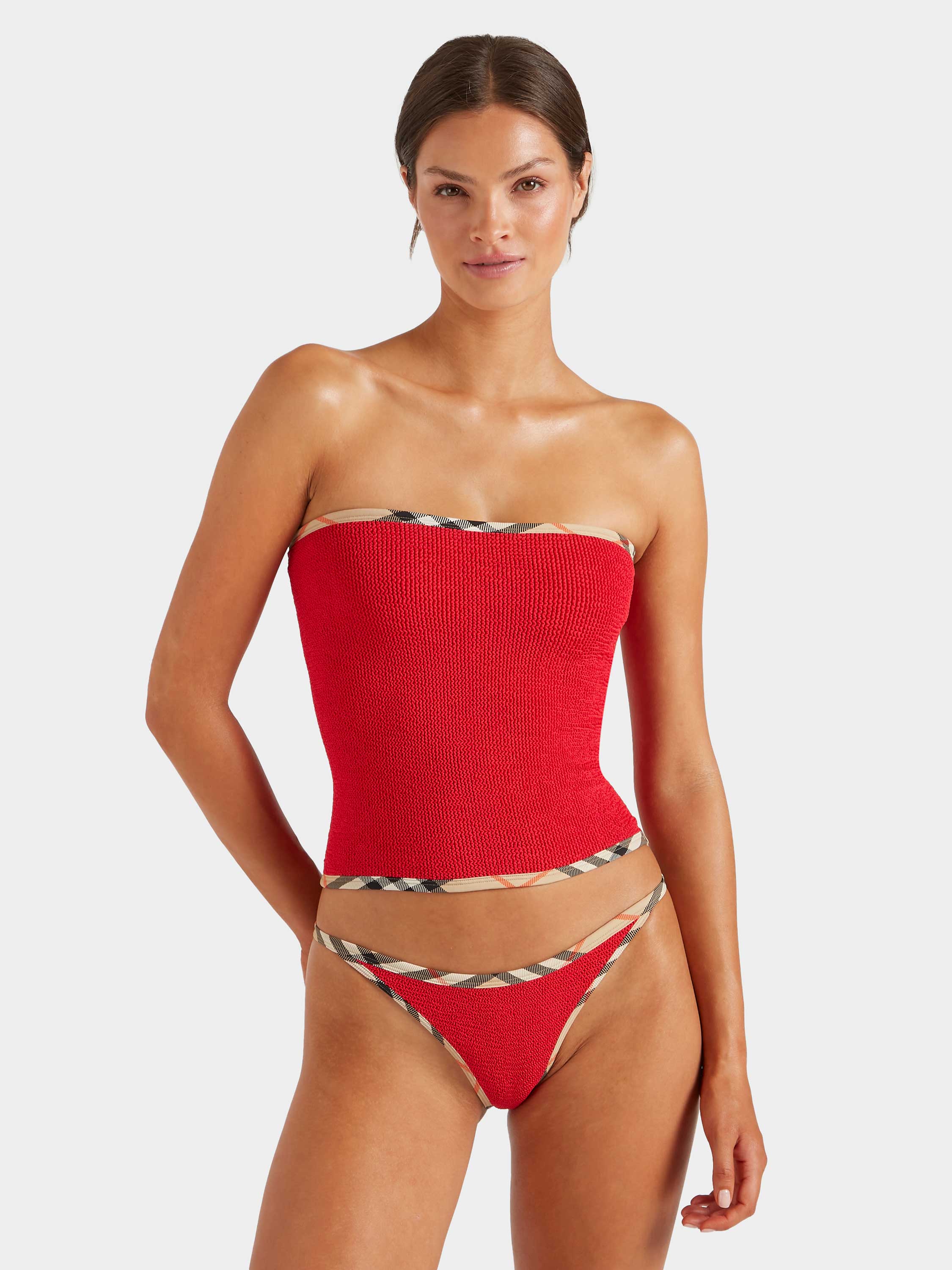 Burberry x Hunza G Devyn Swimskirt/Top - Red/Check | Hunza G | One