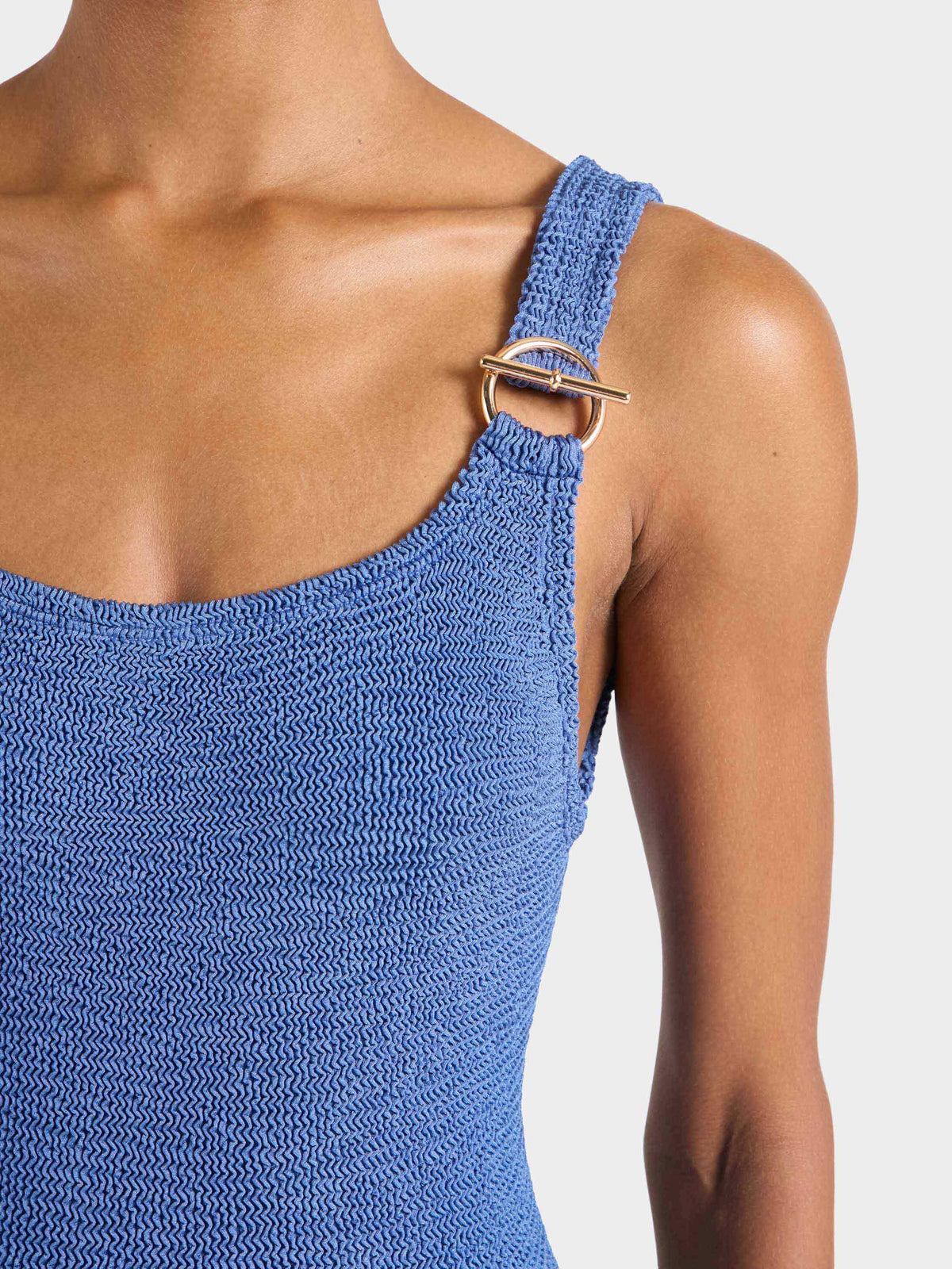 Domino T Bar Swim - Metallic Denim