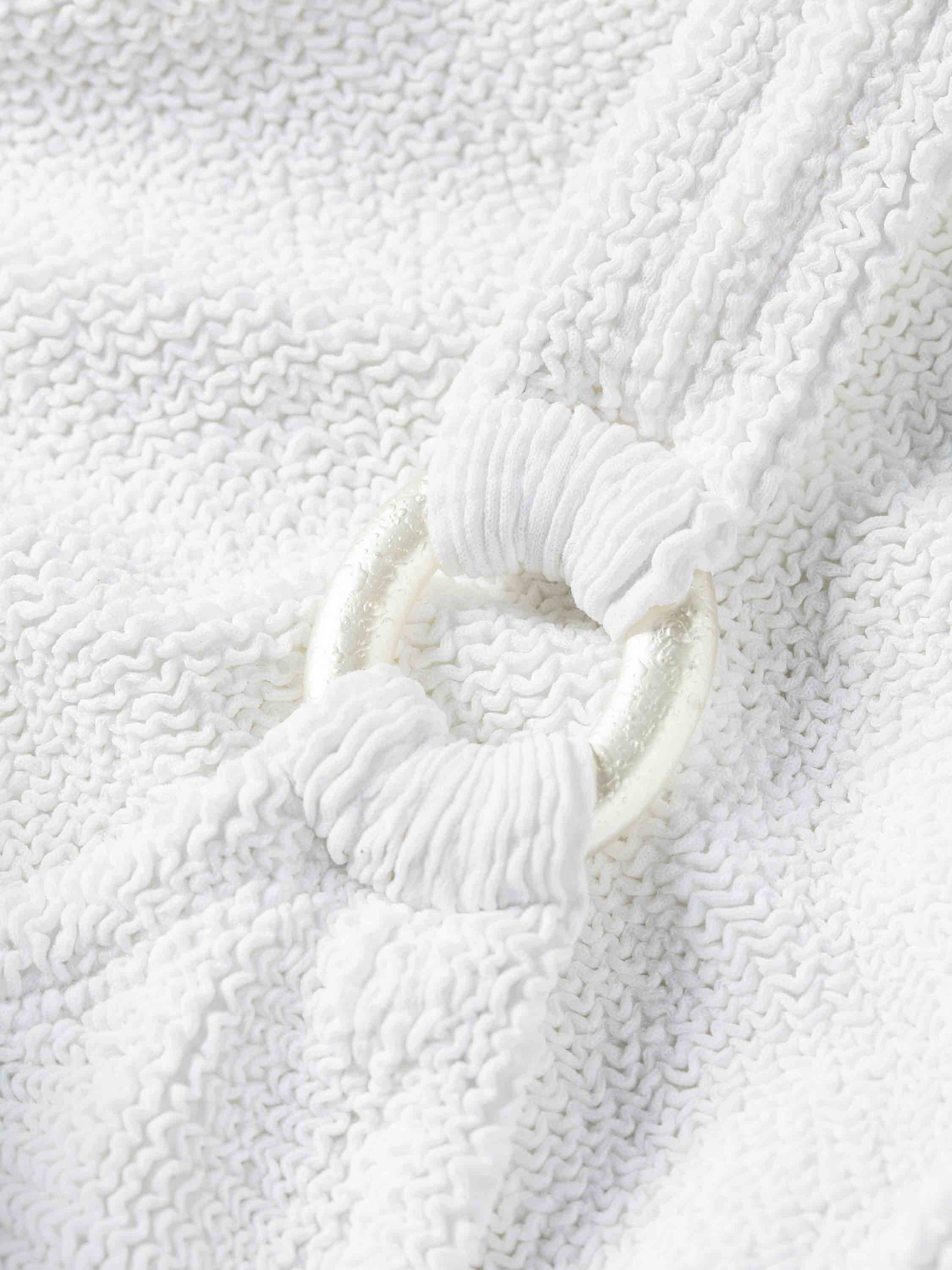 Domino Swim With Pearly Hoops - White