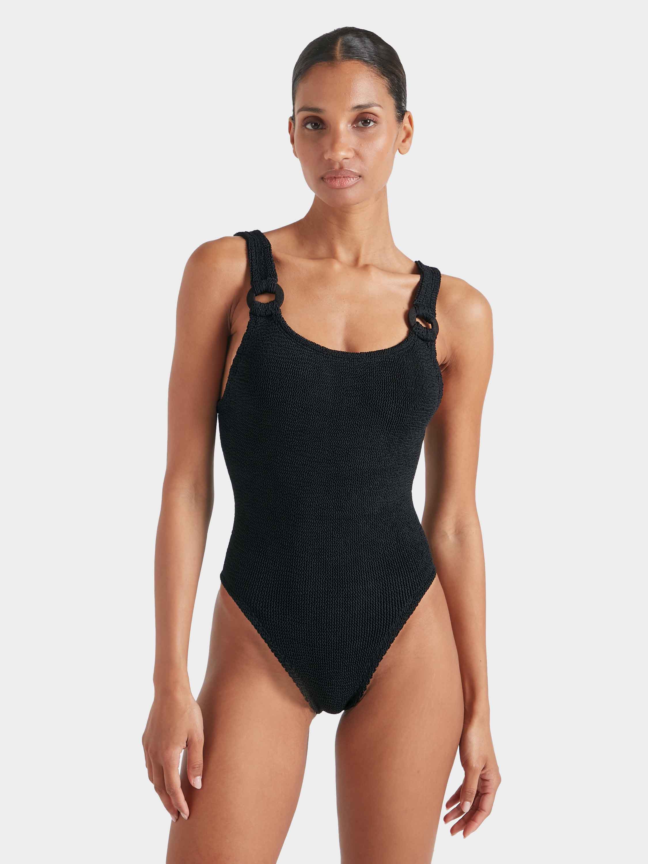 Domino Swim With Tonal Hoops - Black