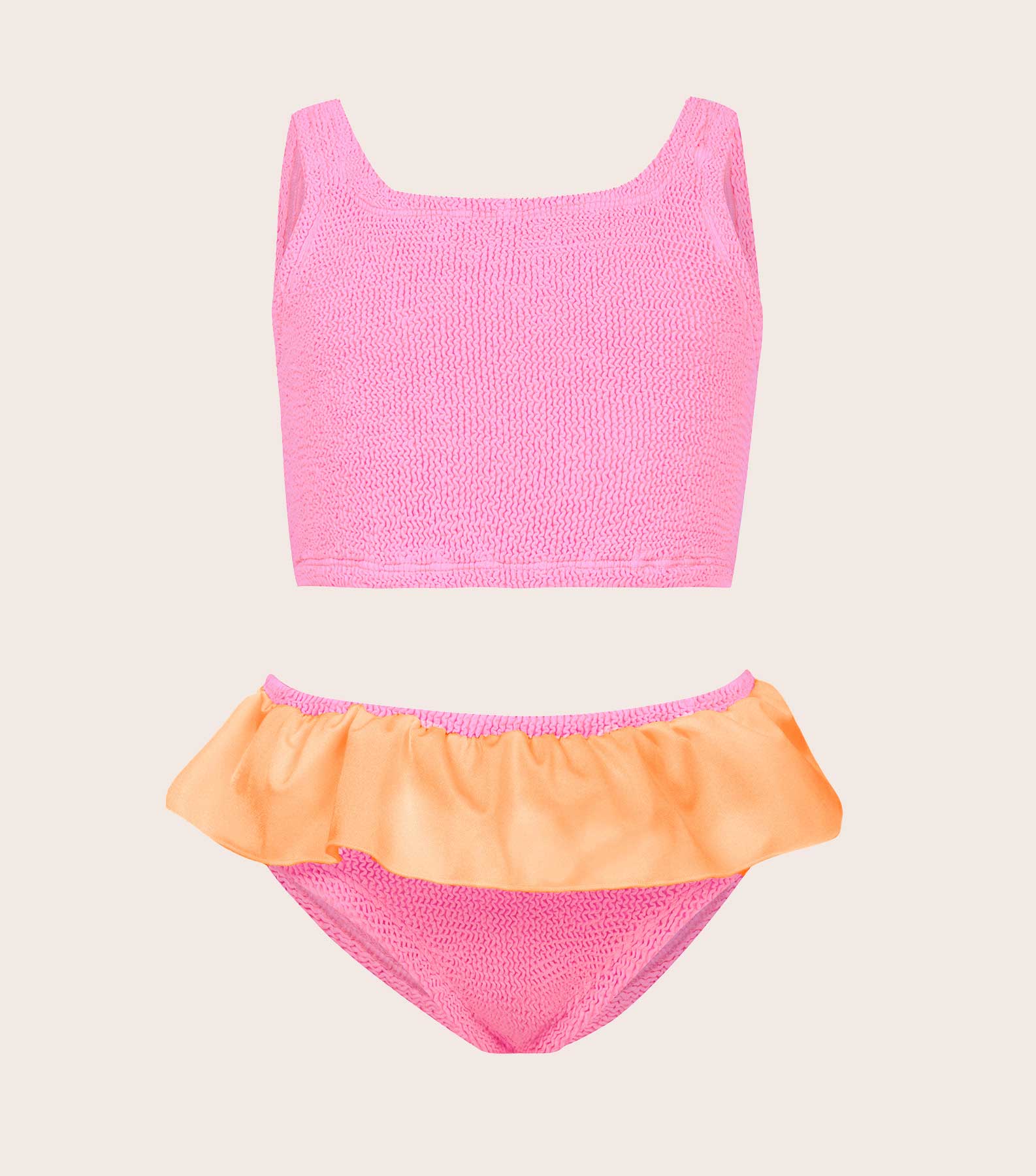 Kids Duo Olive Bikini (Ages 3 to 6) - Bubblegum/Orange