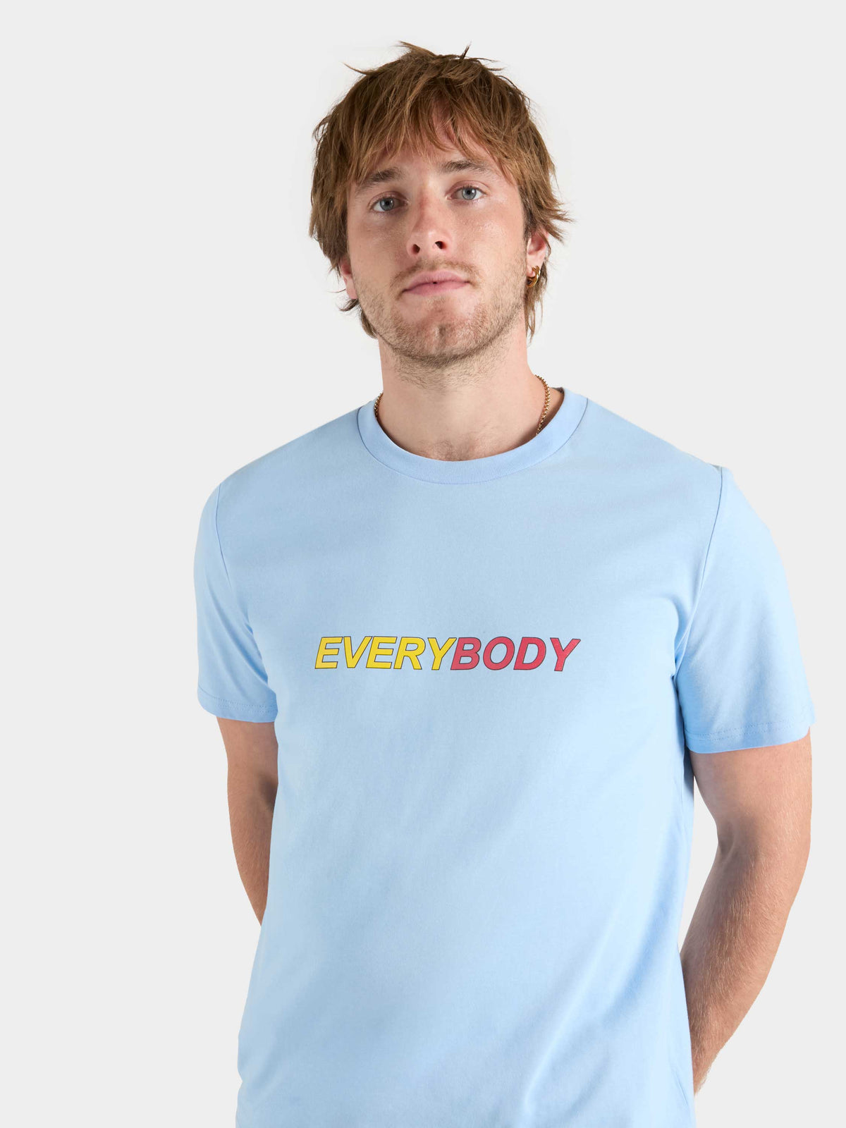 Unisex "EveryBody" Slogan Tee - Light Blue
