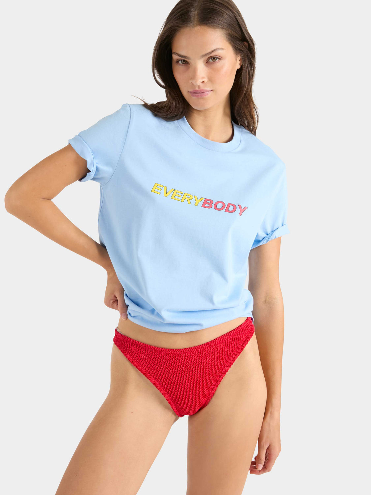 Unisex "EveryBody" Slogan Tee - Light Blue