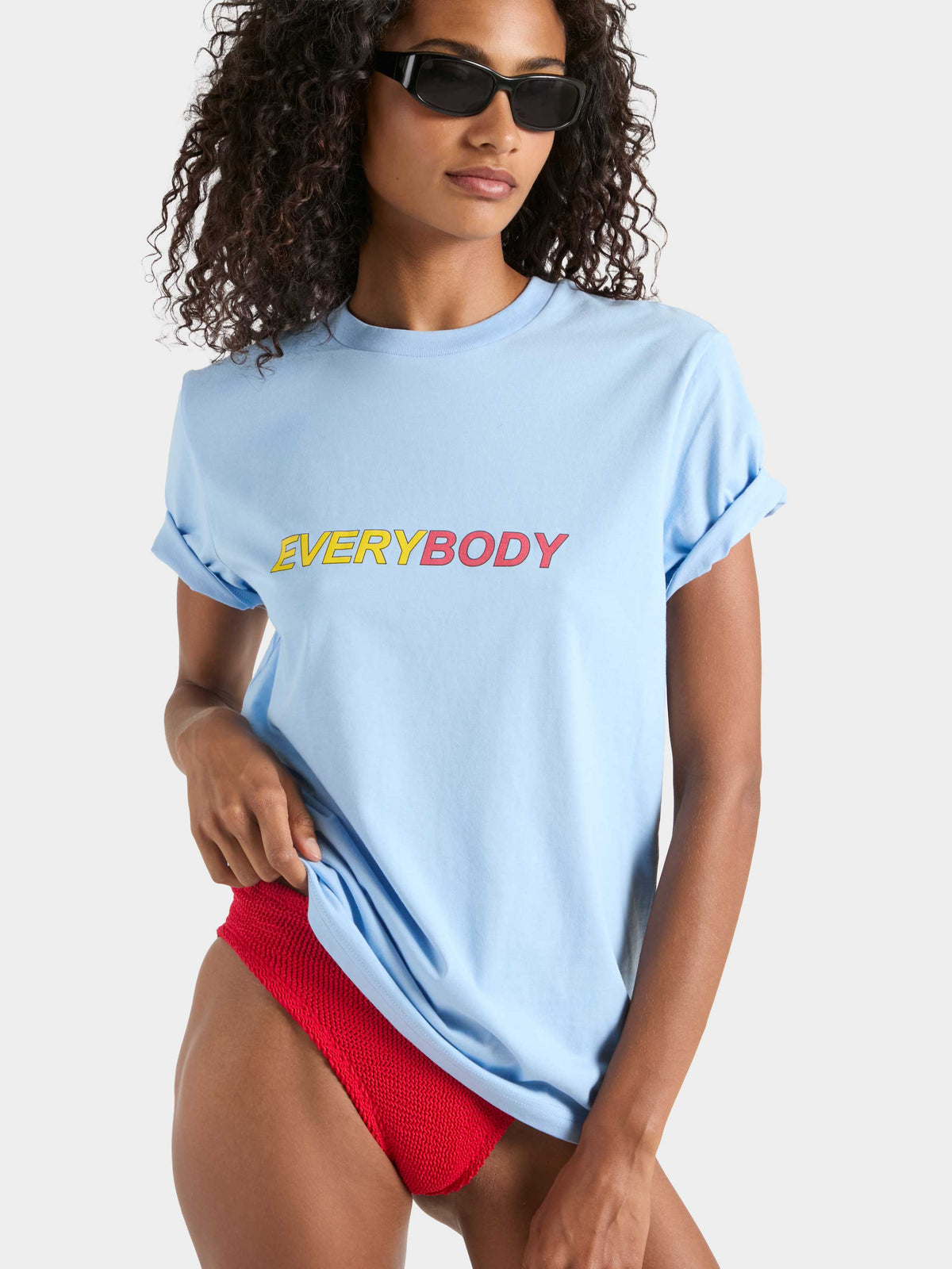 Unisex "EveryBody" Slogan Tee - Light Blue