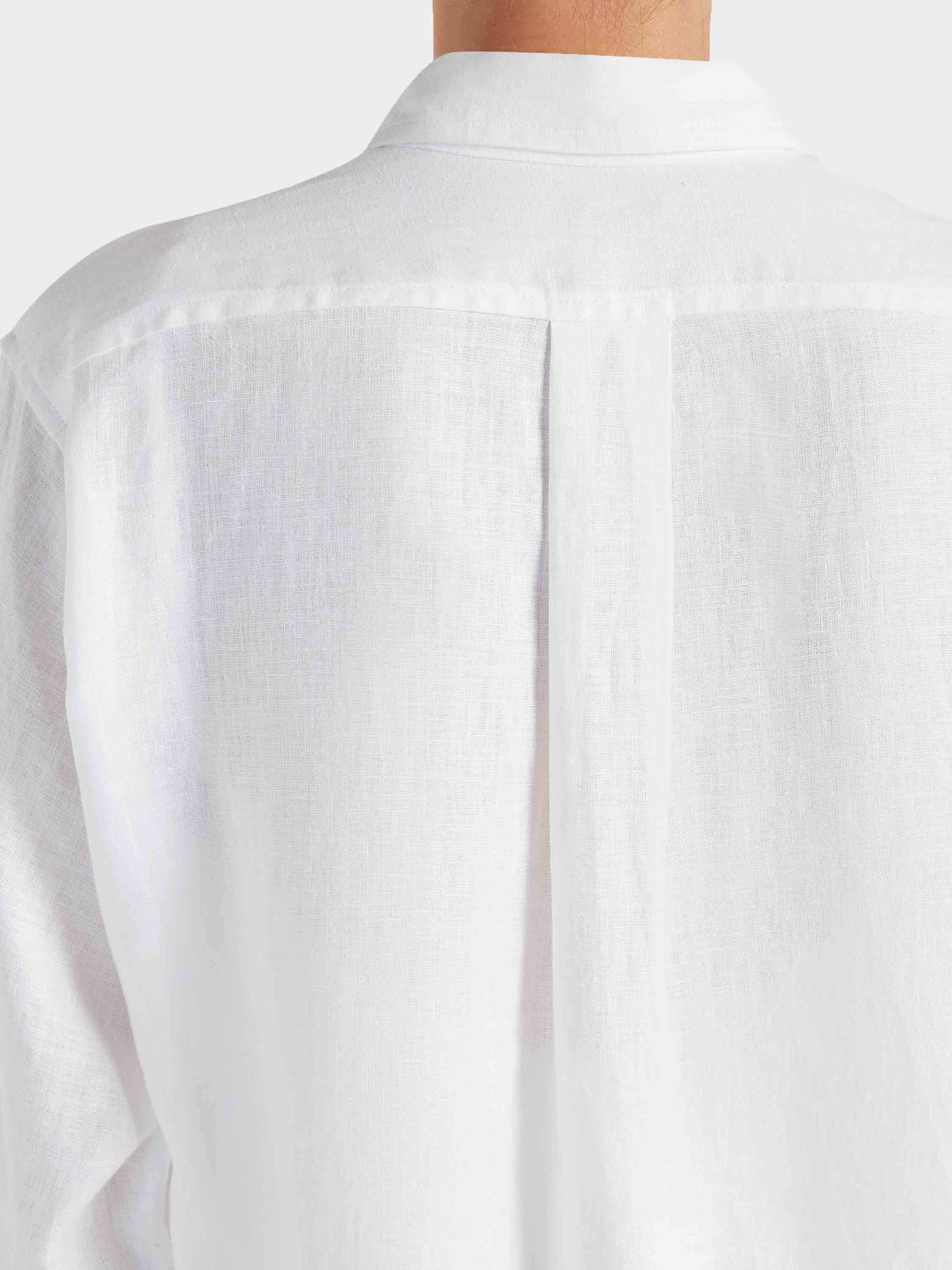 Embroidered Oversized Shirt - White