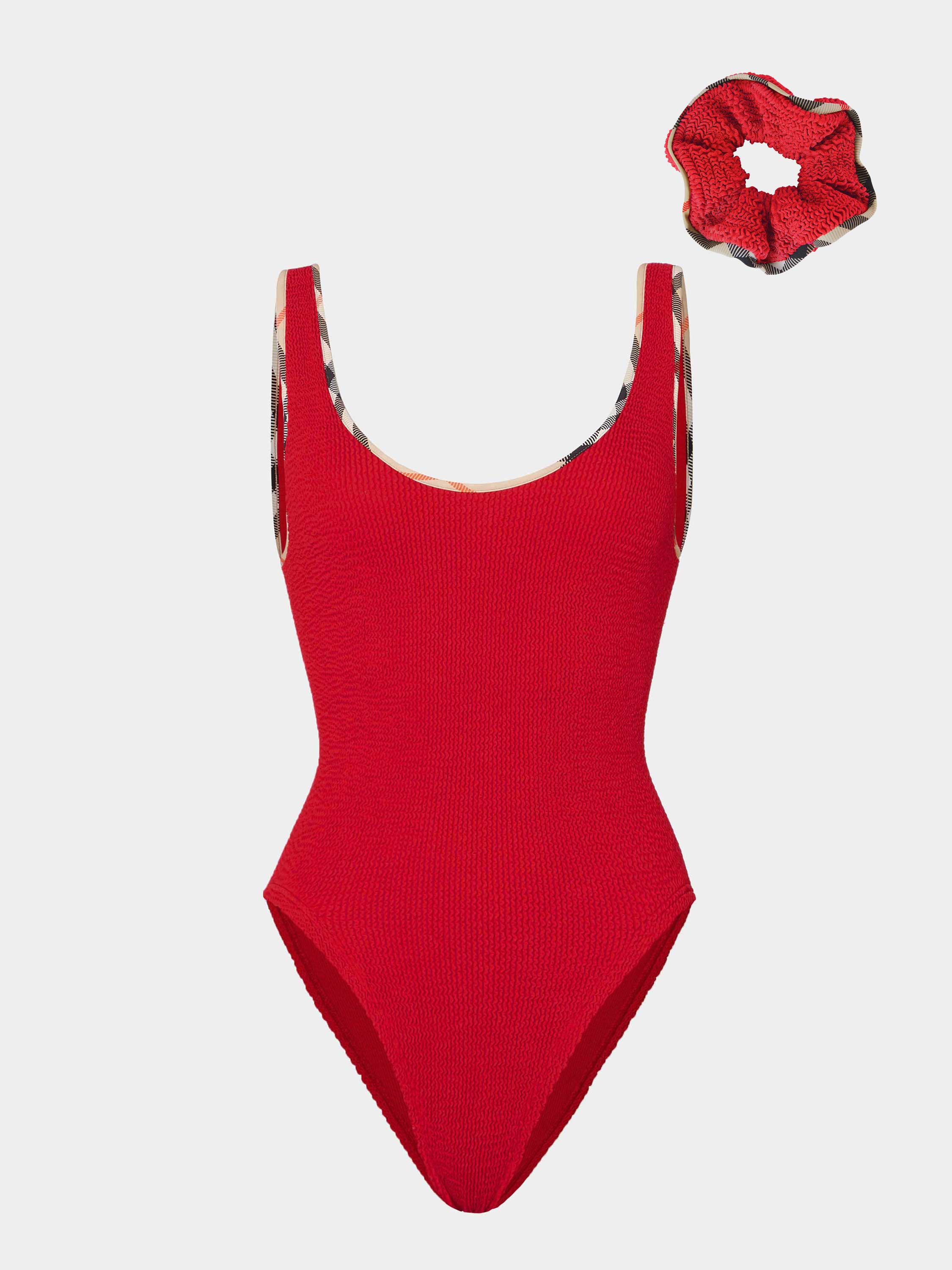 Burberry x Hunza G Faye Swim - Red/Check