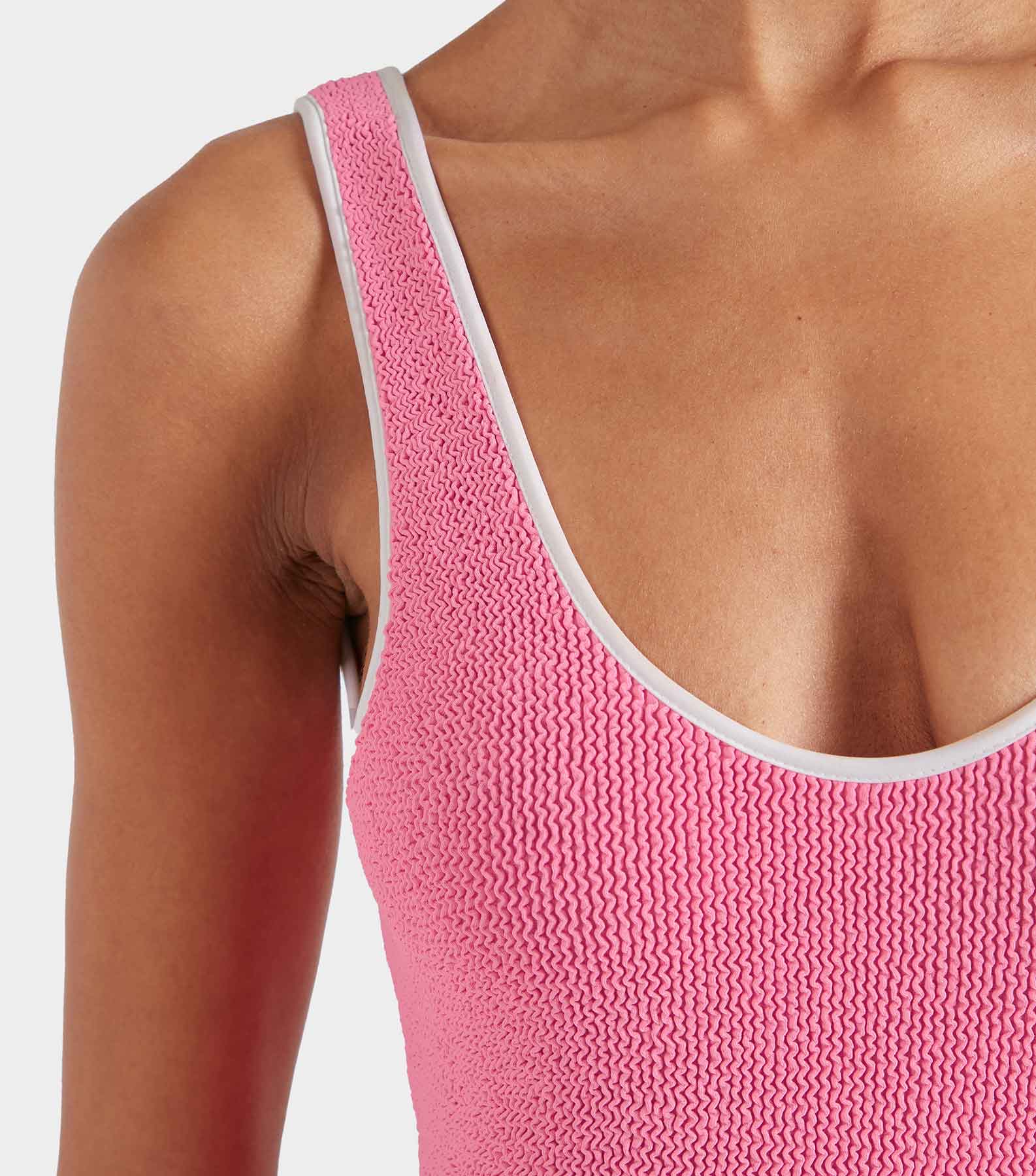 Faye Swim - Candy Pink/White