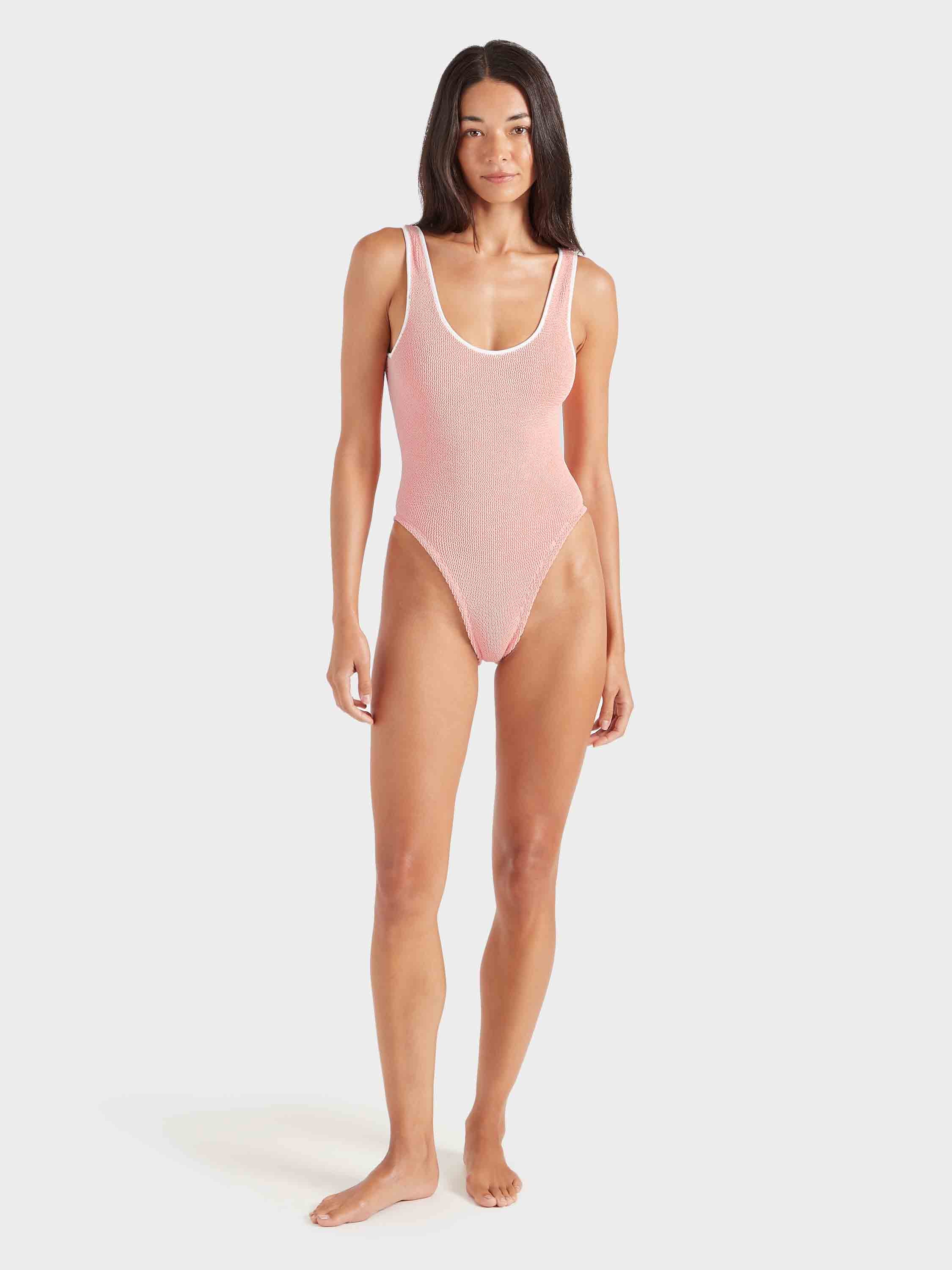 Faye Swim - Peach/White