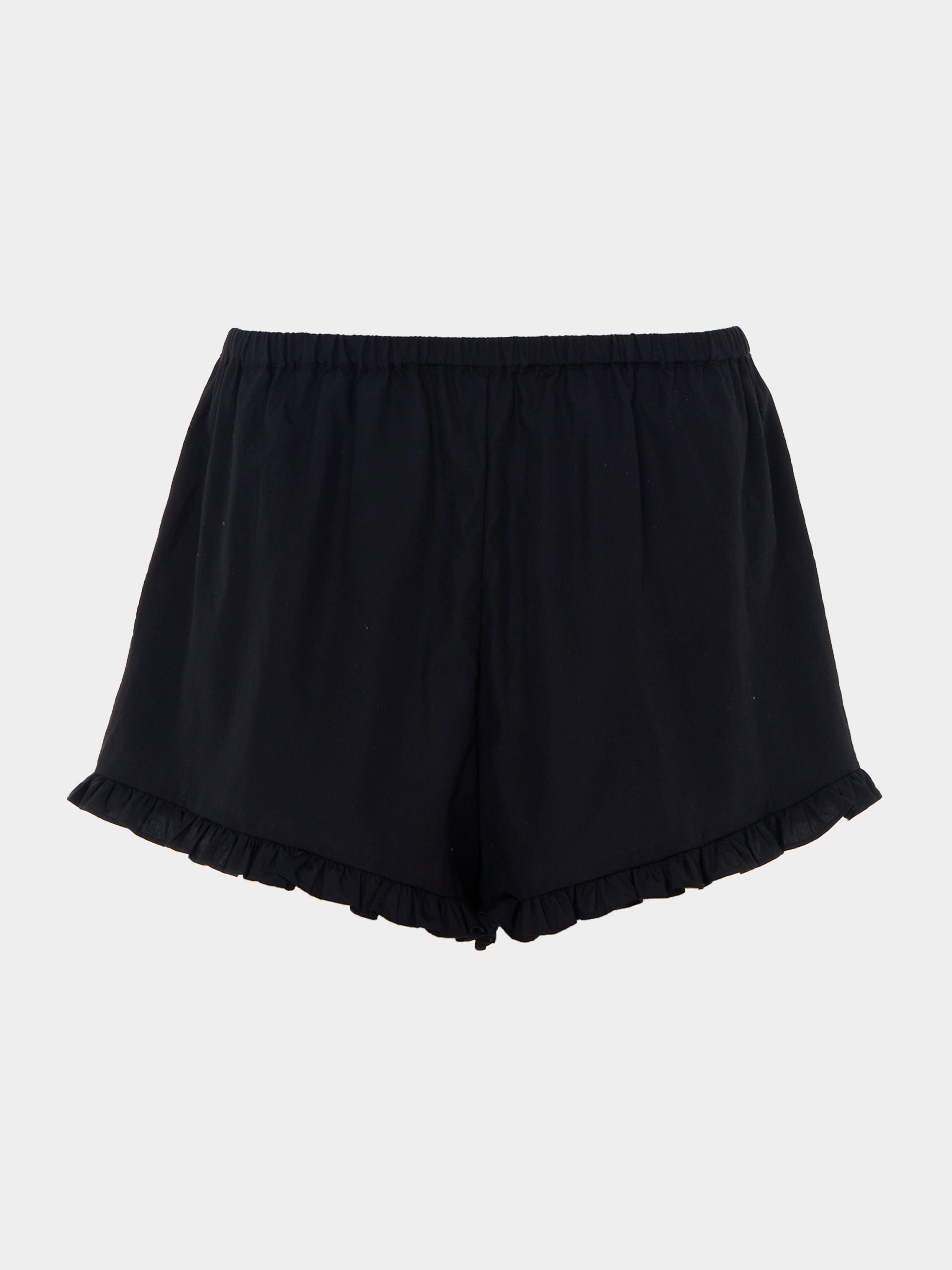 Frill Poplin Short - Black
