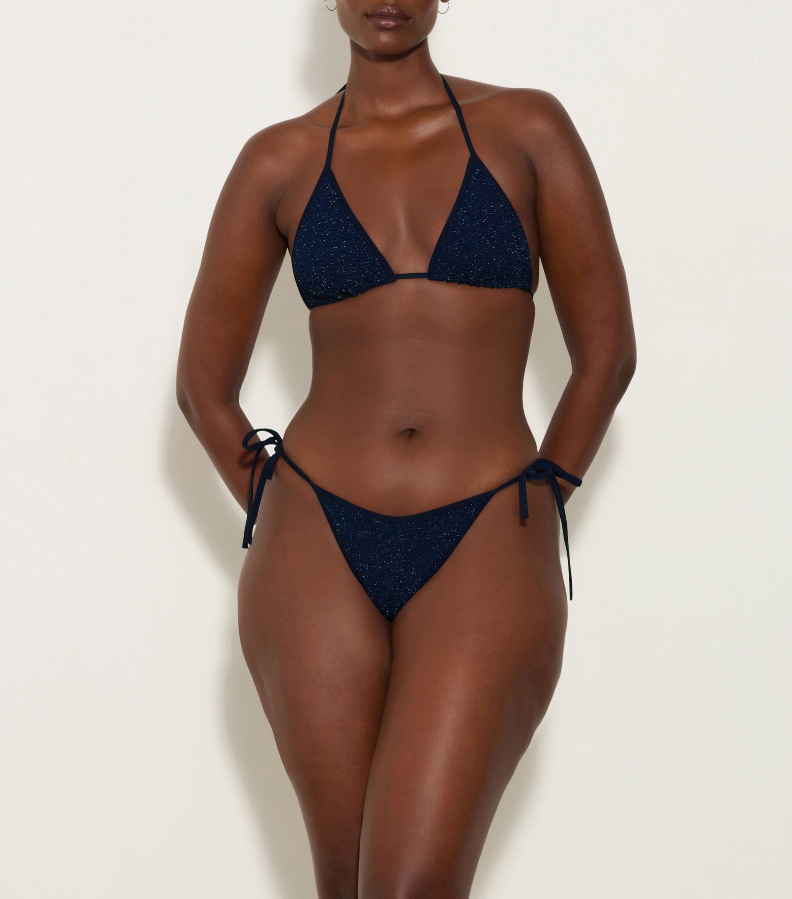 Gina Lurex Bikini - Navy/Silver