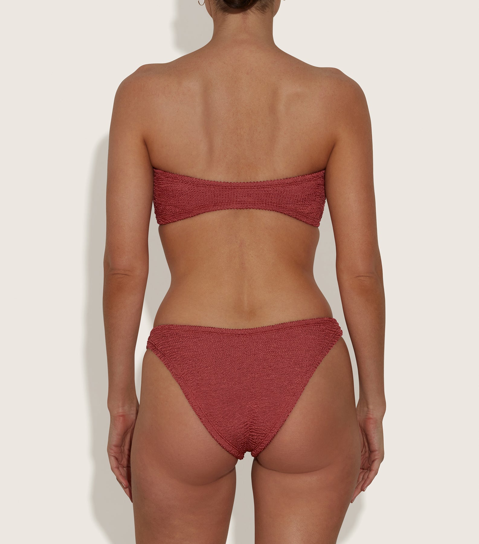 Gloria Bikini With Tonal Hoops - Metallic Rosewood