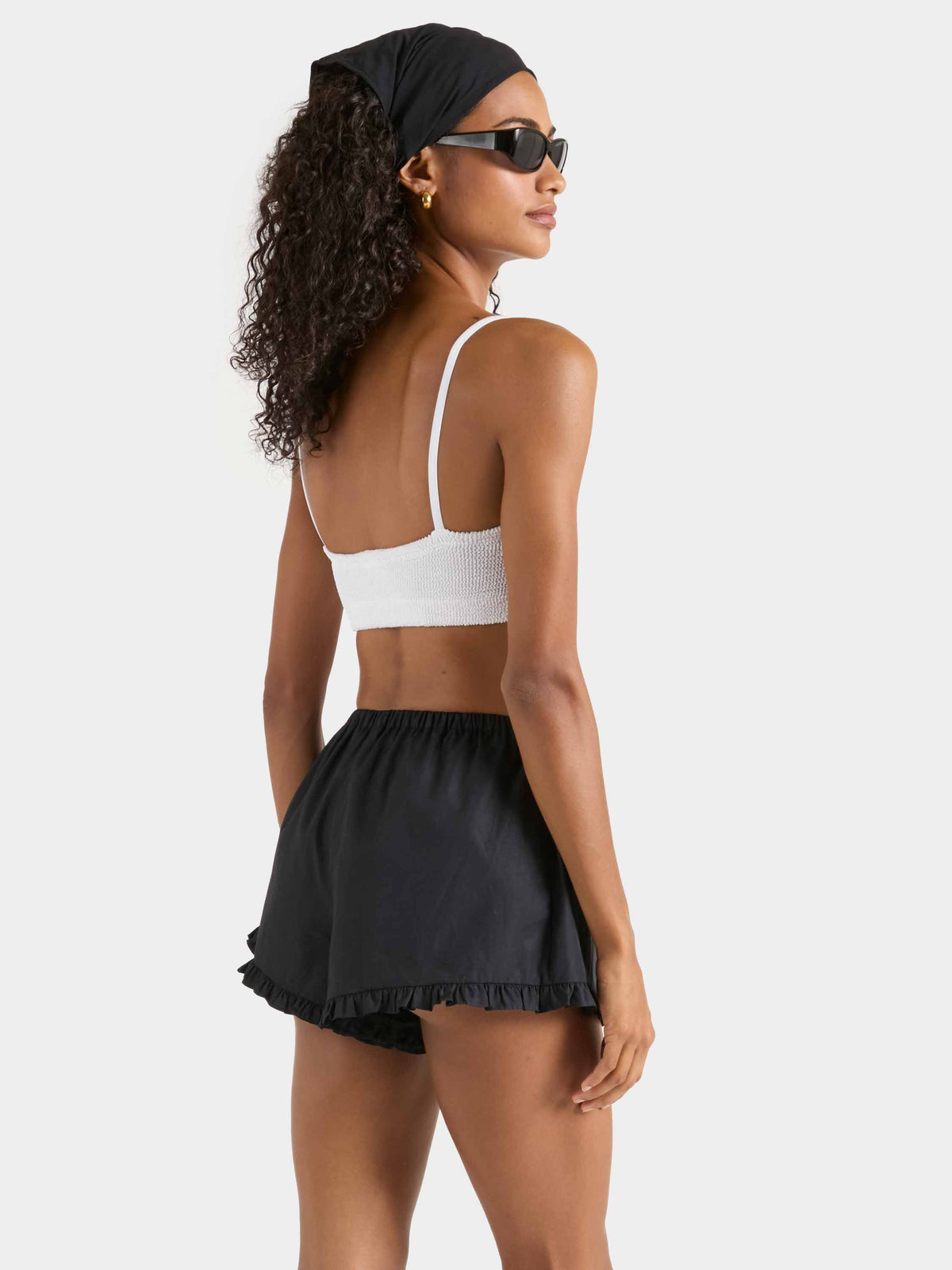 Frill Poplin Short - Black