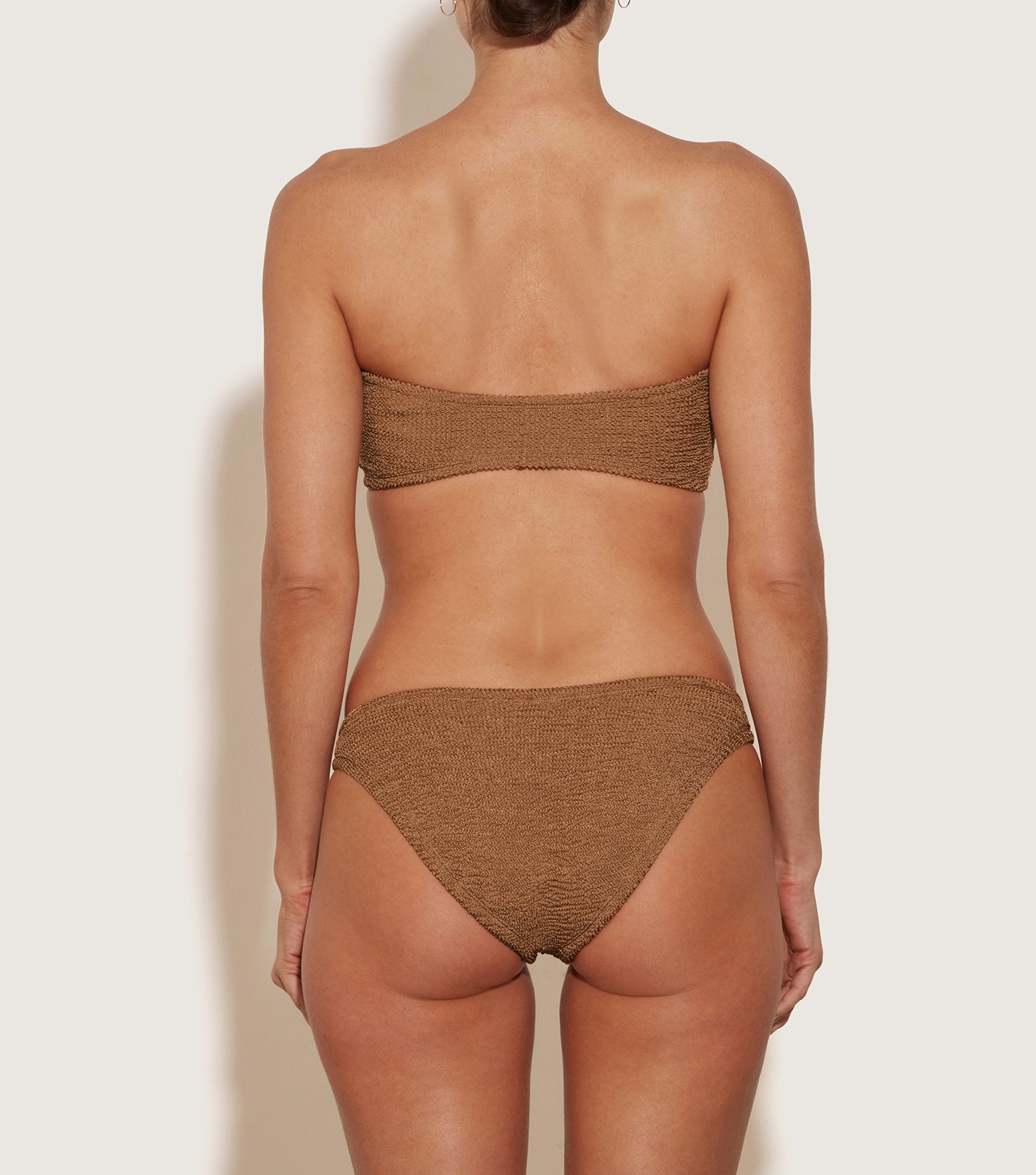 Gloria Bikini With Tonal Hoops - Metallic Cocoa