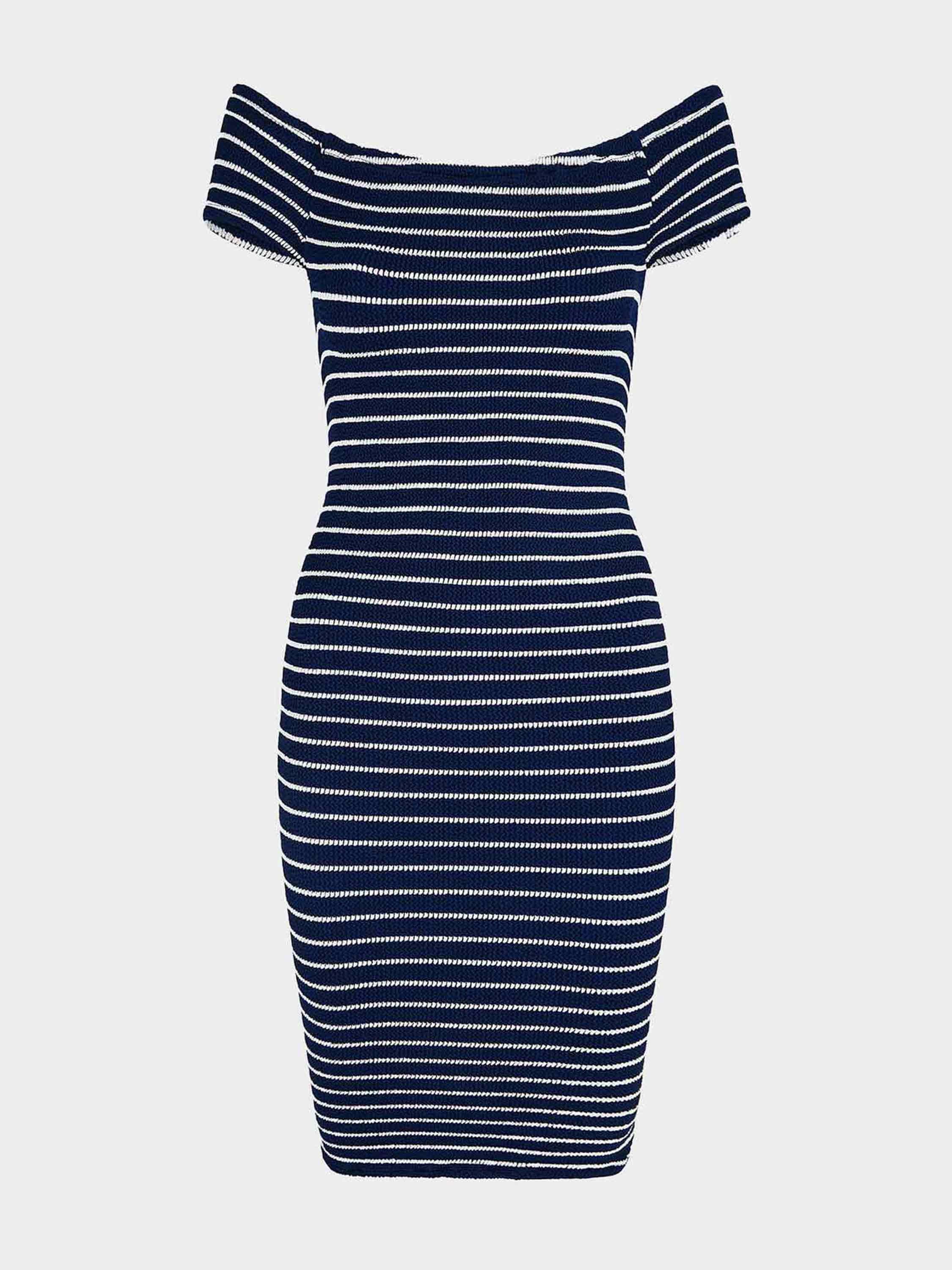 Grace Dress - Navy/White Stripe