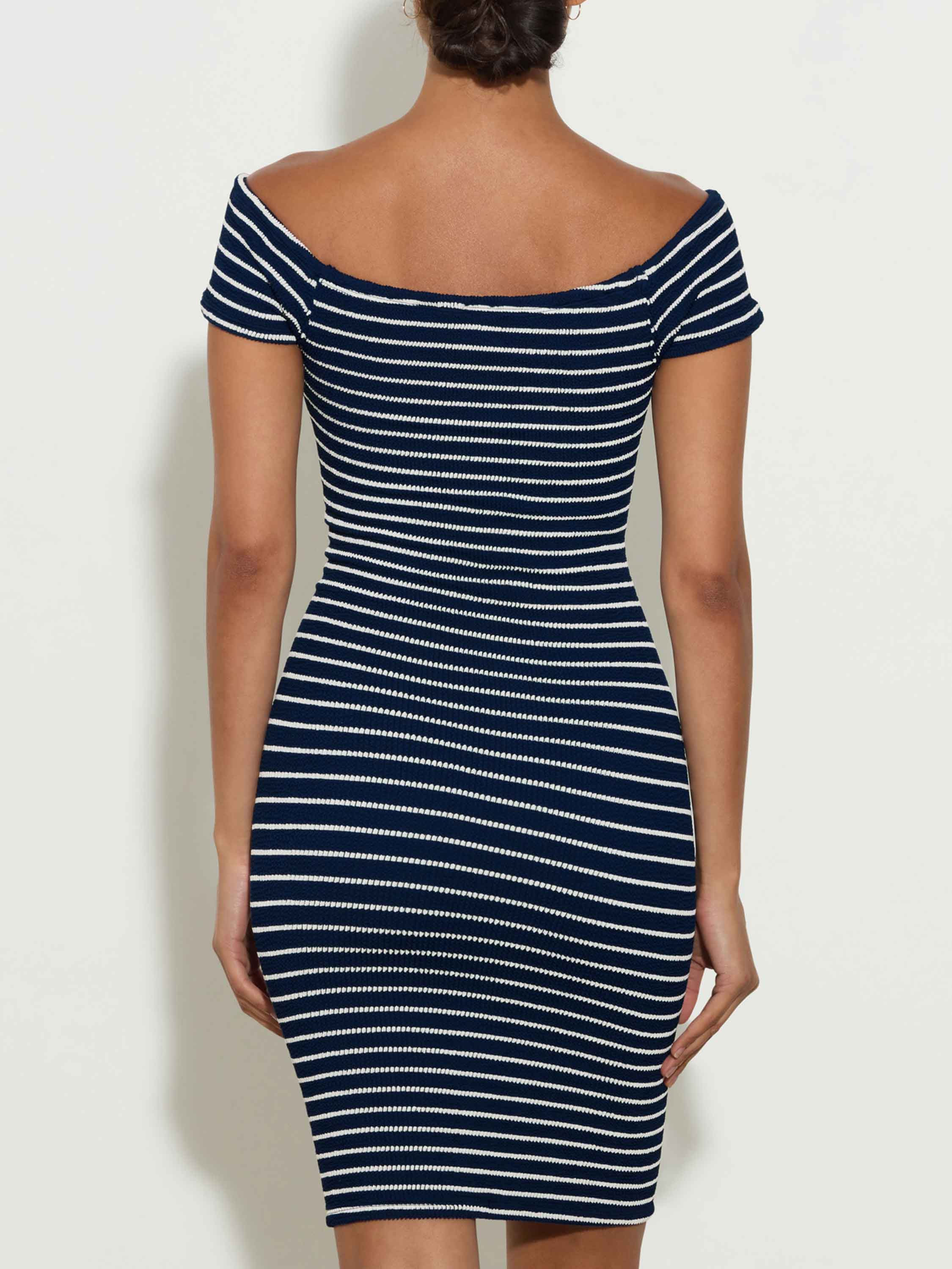 Grace Dress - Navy/White Stripe