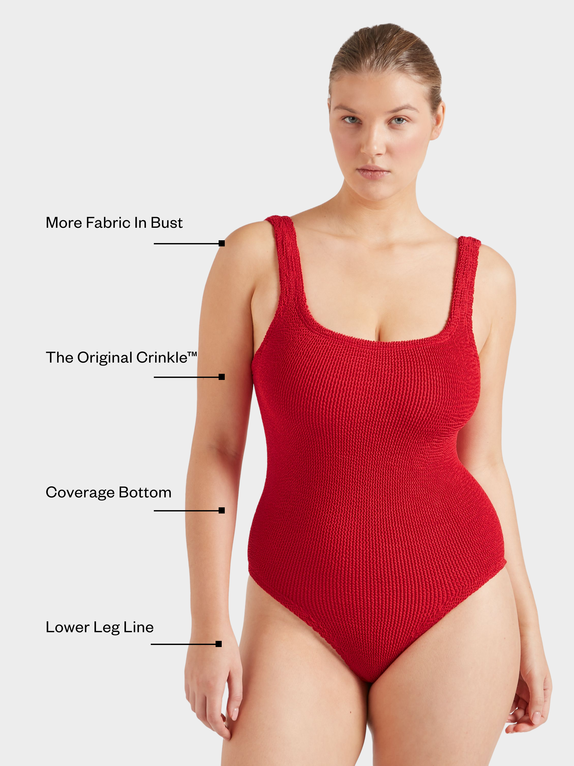 Coverage Square Neck Swim - Red