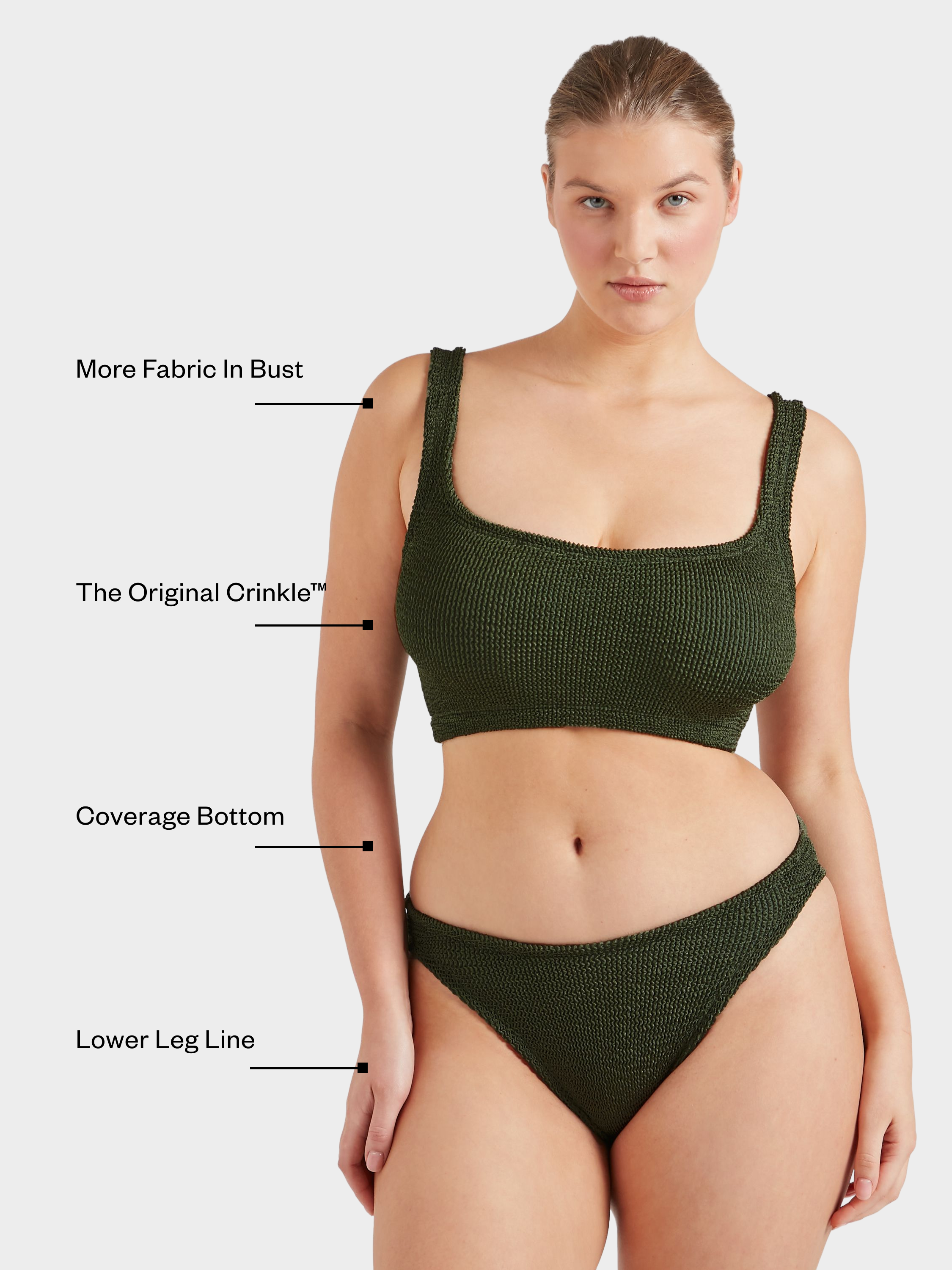 Coverage Xandra Bikini - Metallic Khaki