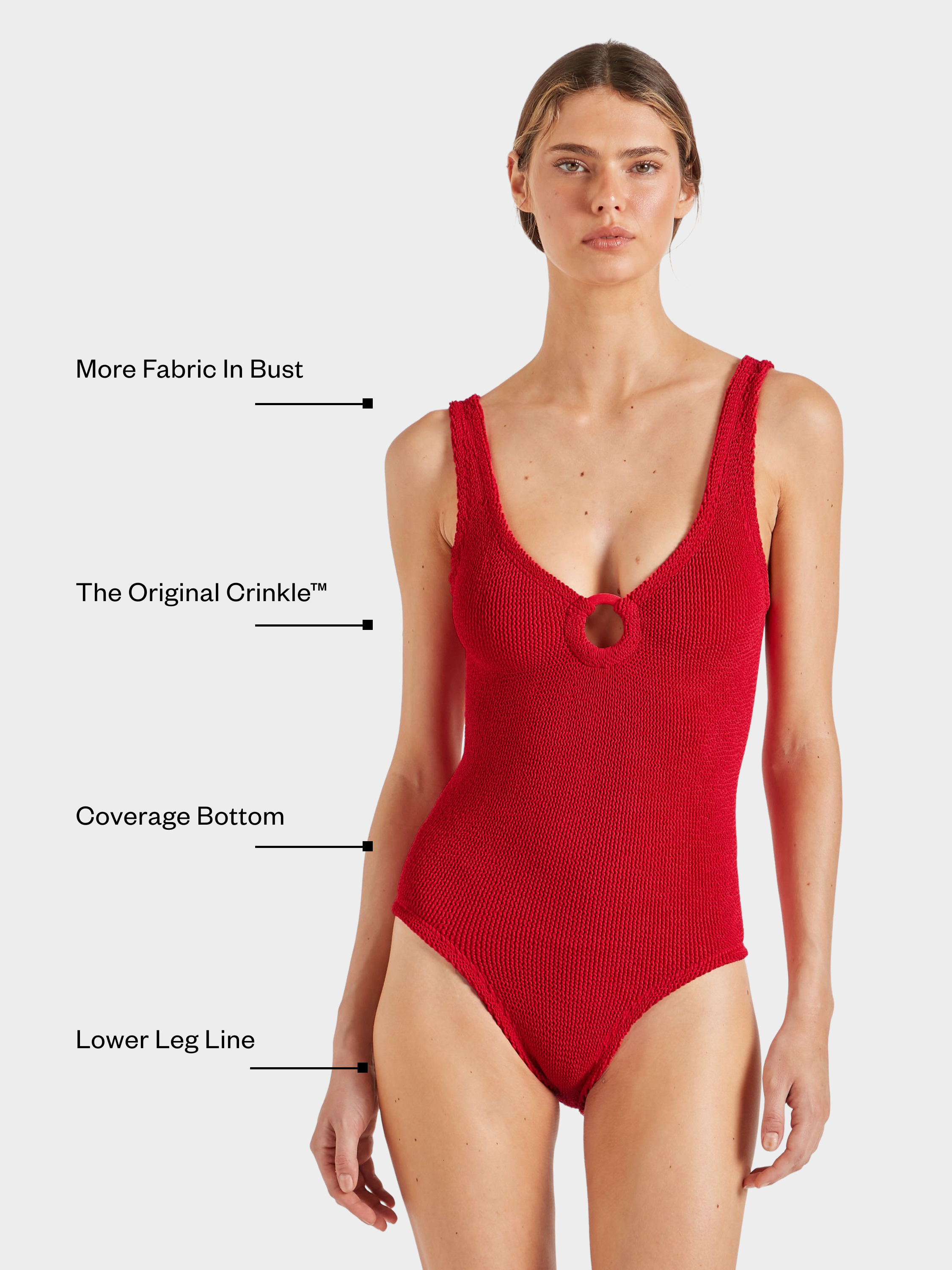 Coverage Celine Swim With Tonal Hoops - Red