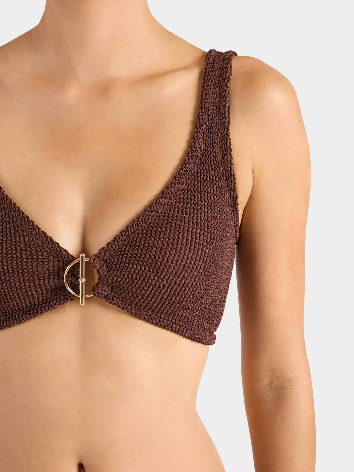 Harlow T Bar Bikini - Metallic Chocolate