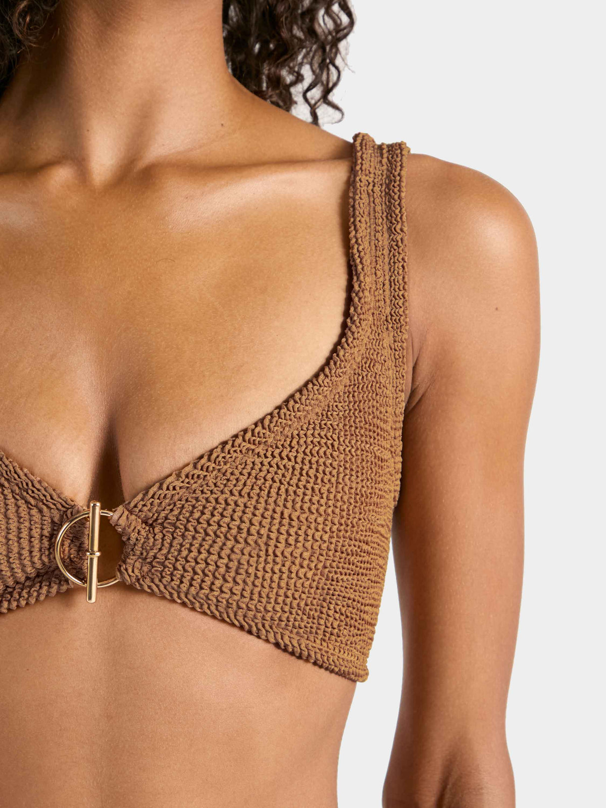 Harlow T Bar Bikini - Metallic Cocoa