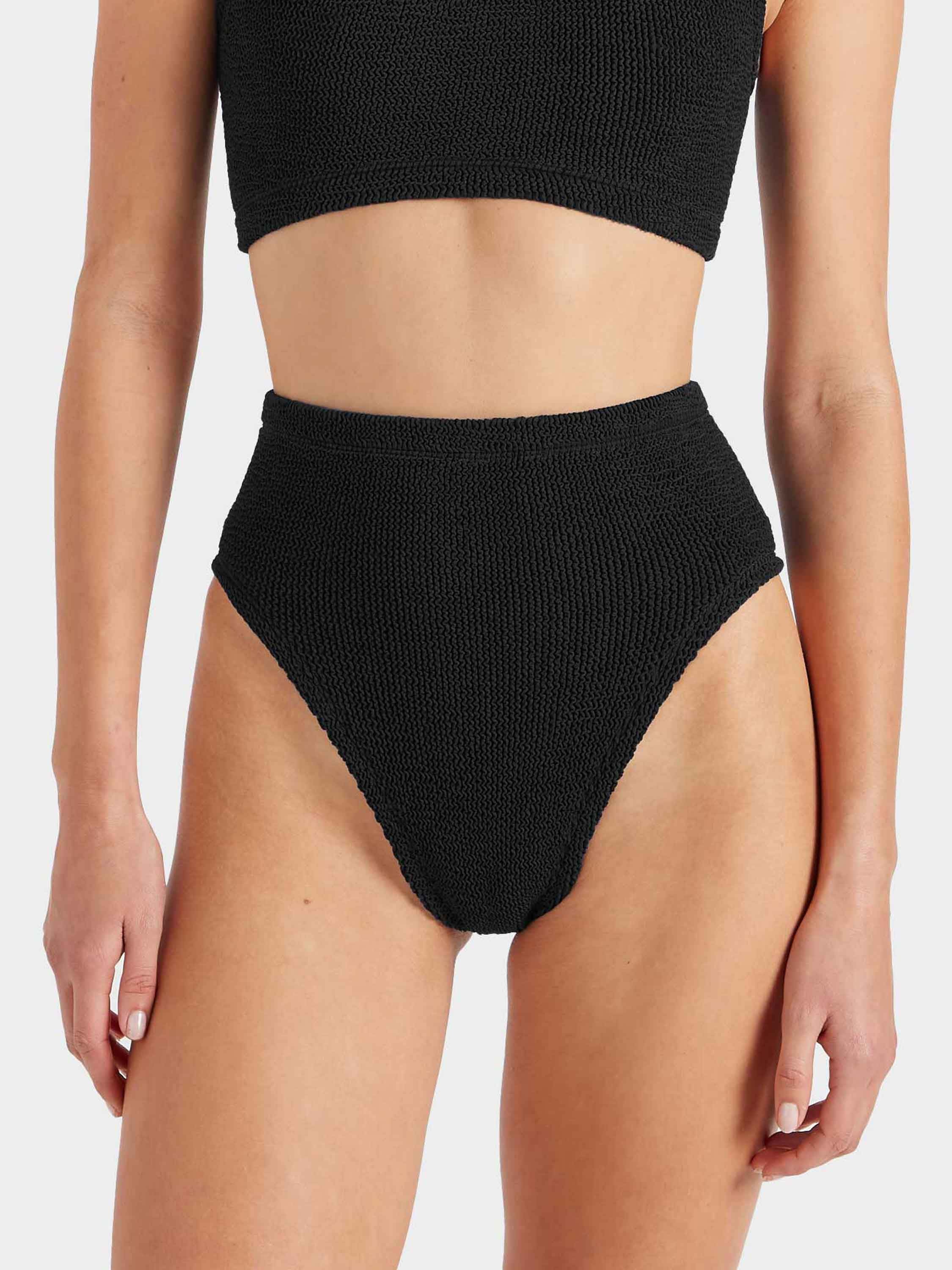 High Waist Bikini Bottom - Black