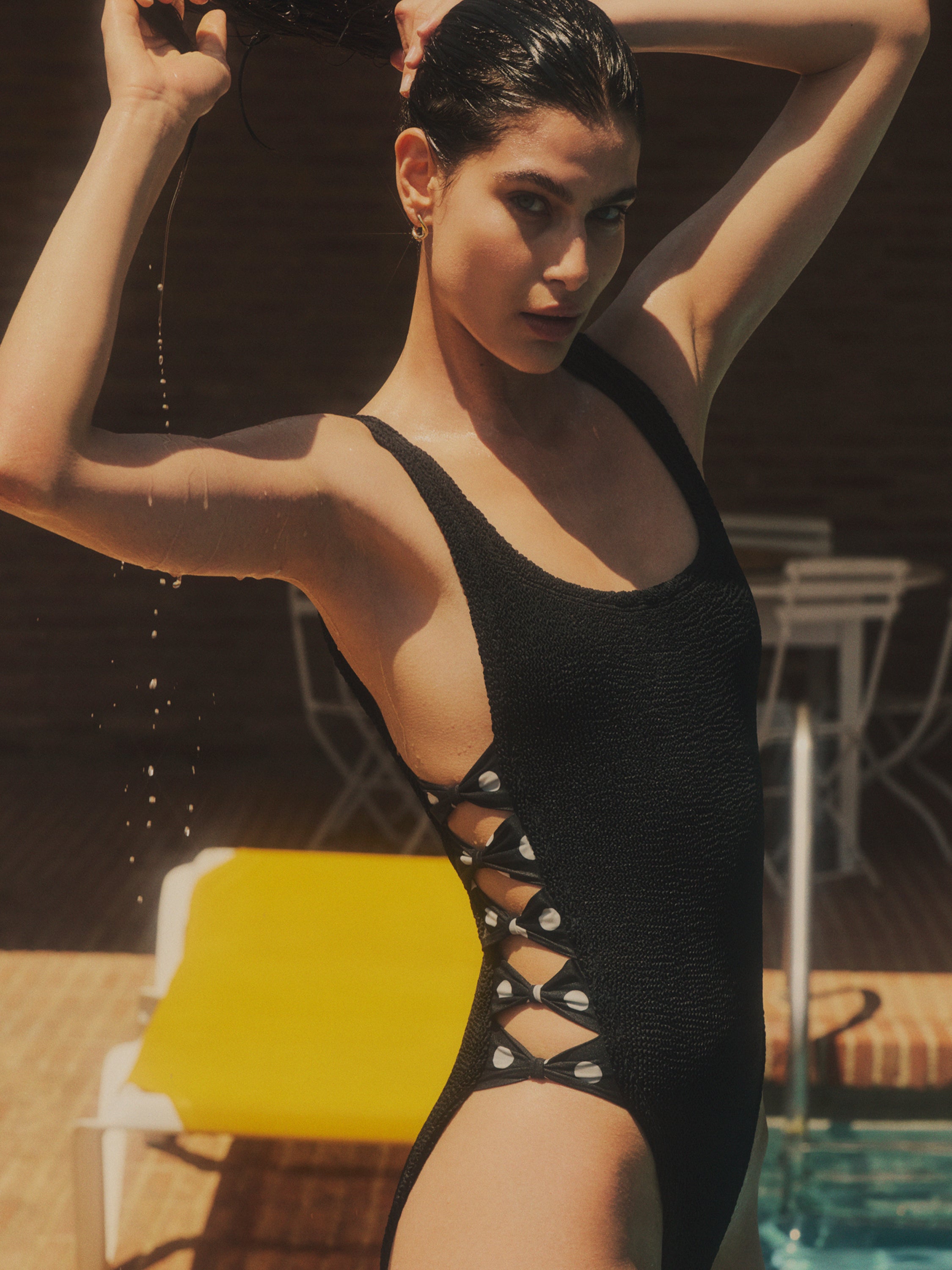 Tiffany Swim - Black/Black polka-dot