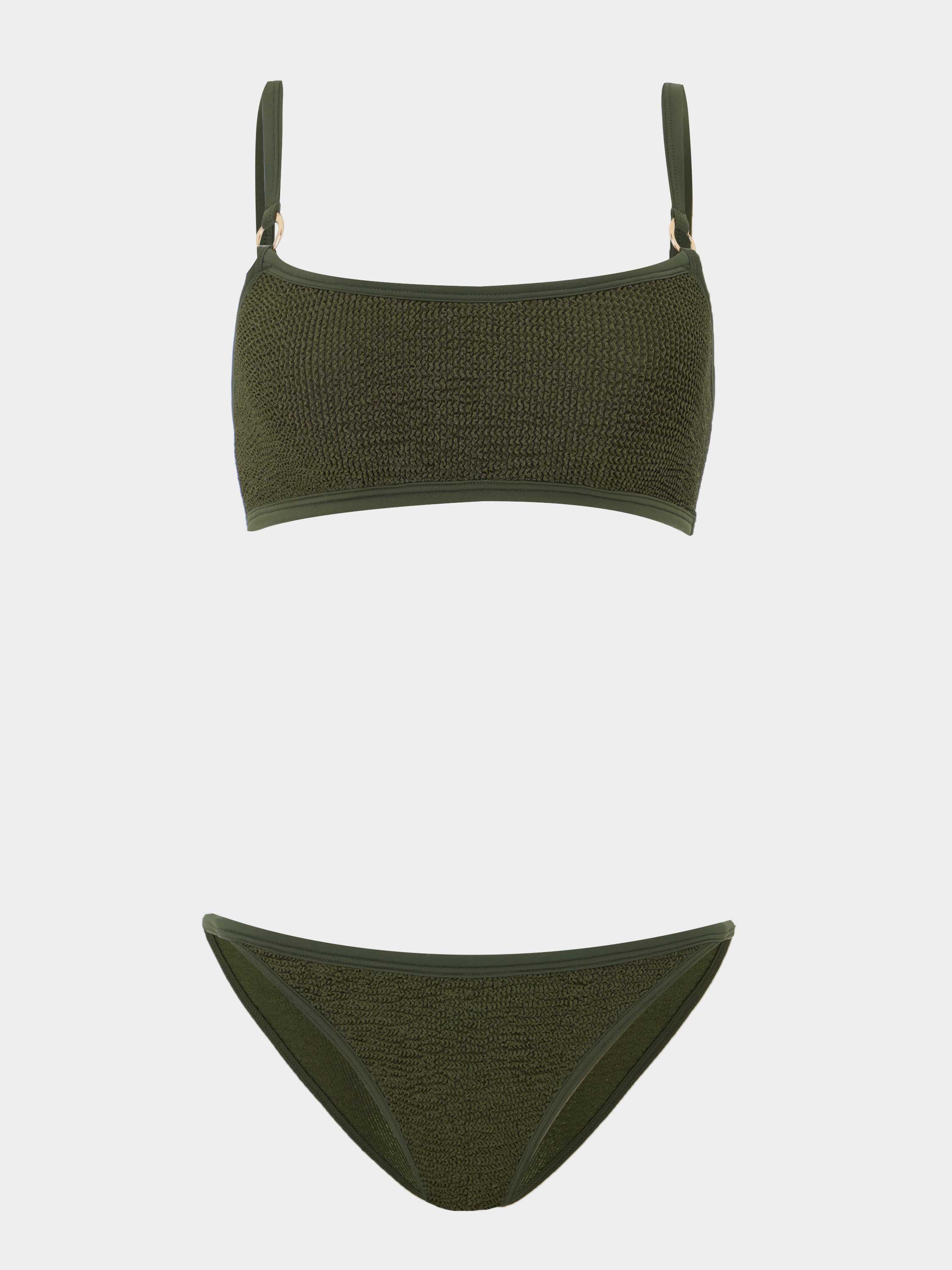 Iris With Gold Hoops - Metallic Khaki