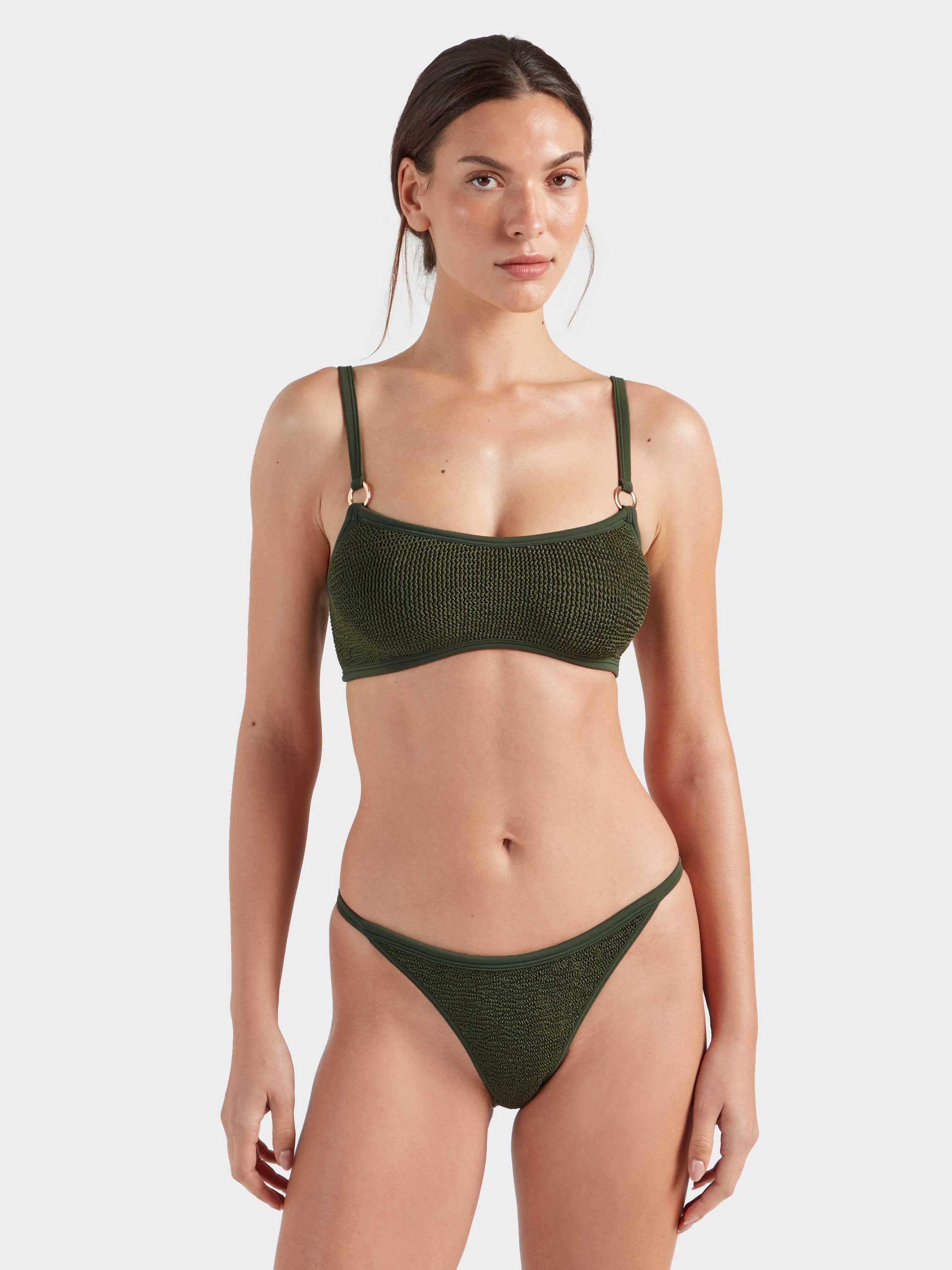 Iris With Gold Hoops - Metallic Khaki