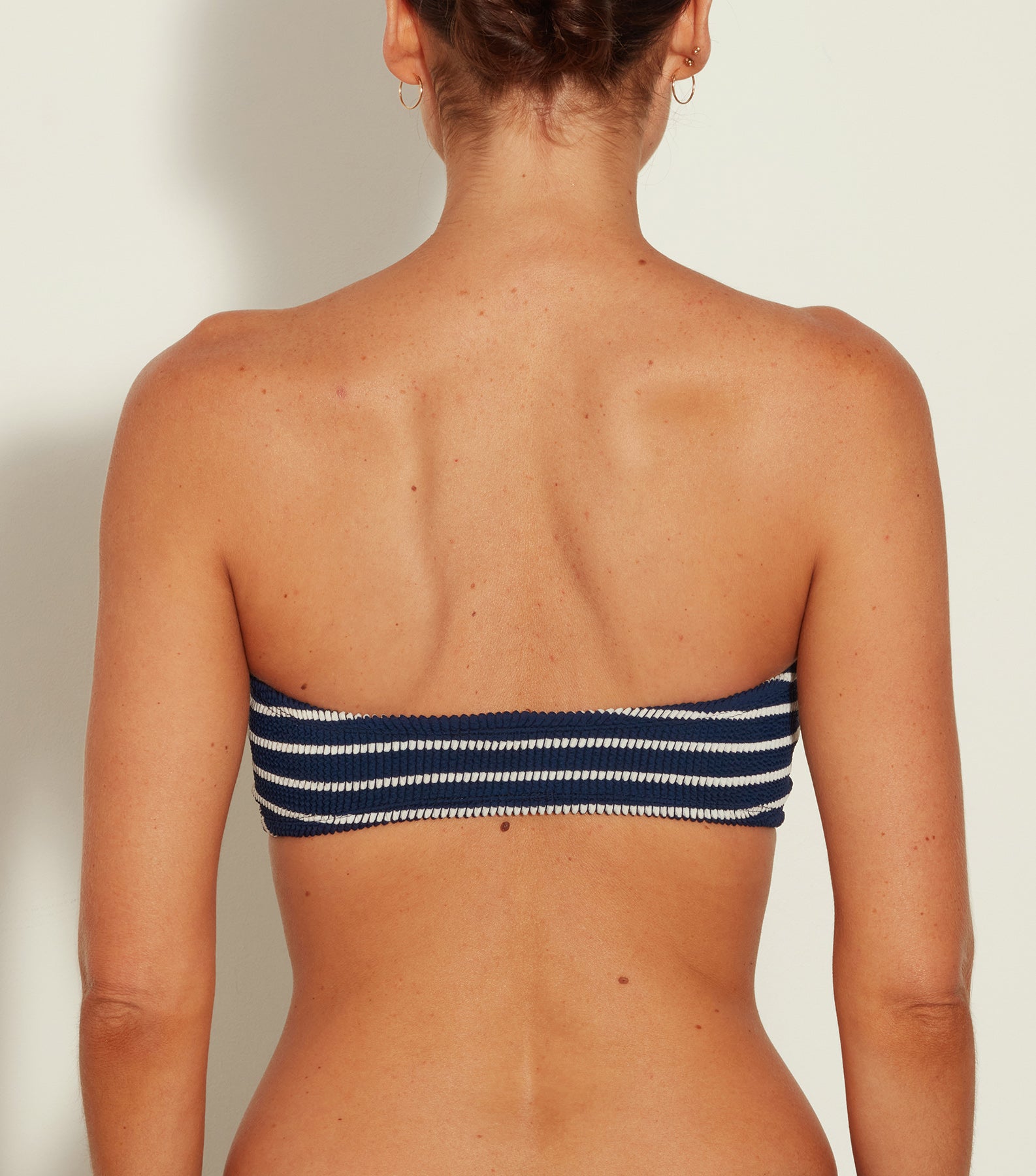 Jean Bikini Top - Navy/White