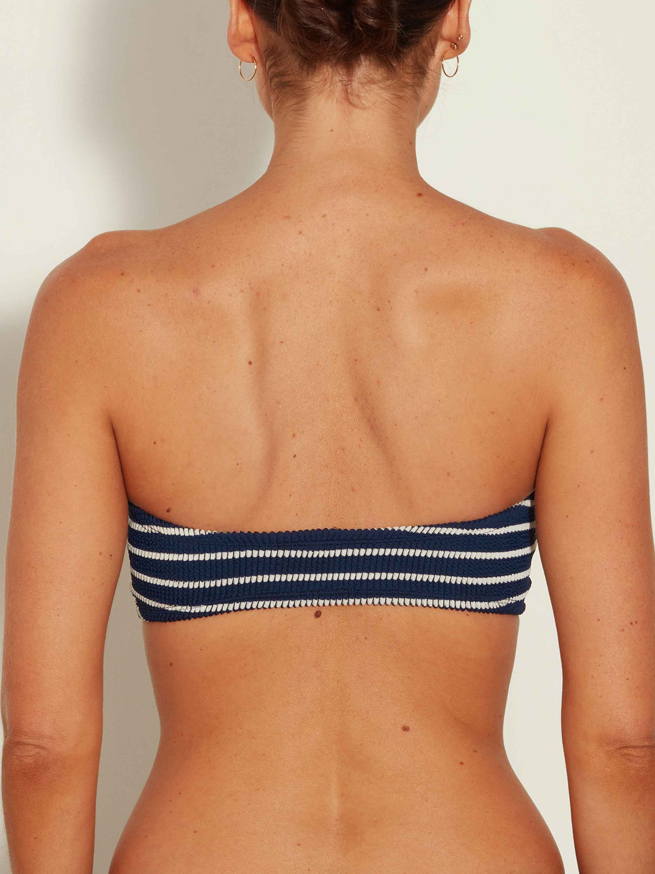 Jean Bikini Top - Navy/White Stripe