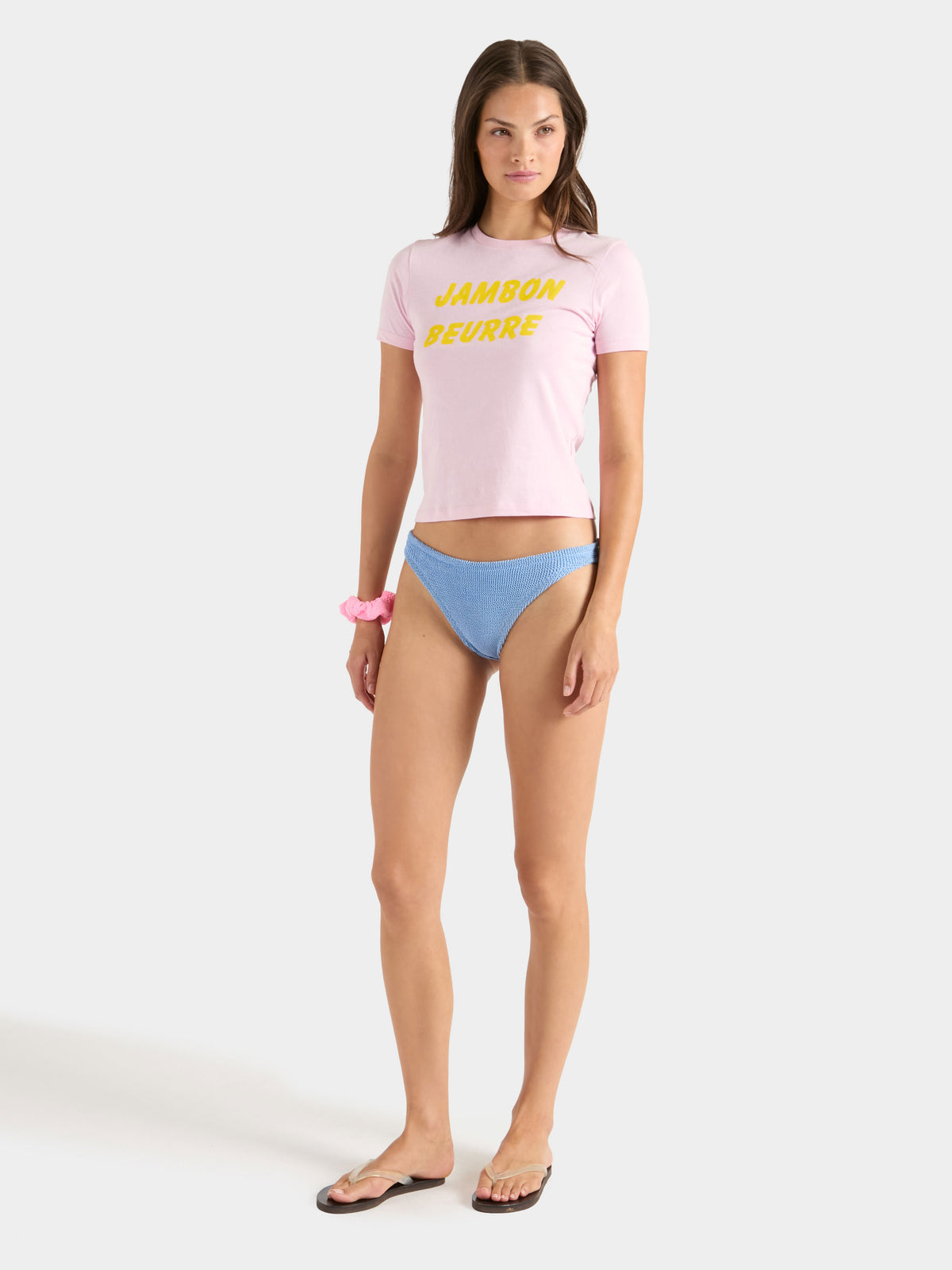 "Jambon Beurre" Slogan Tee - Pale Pink