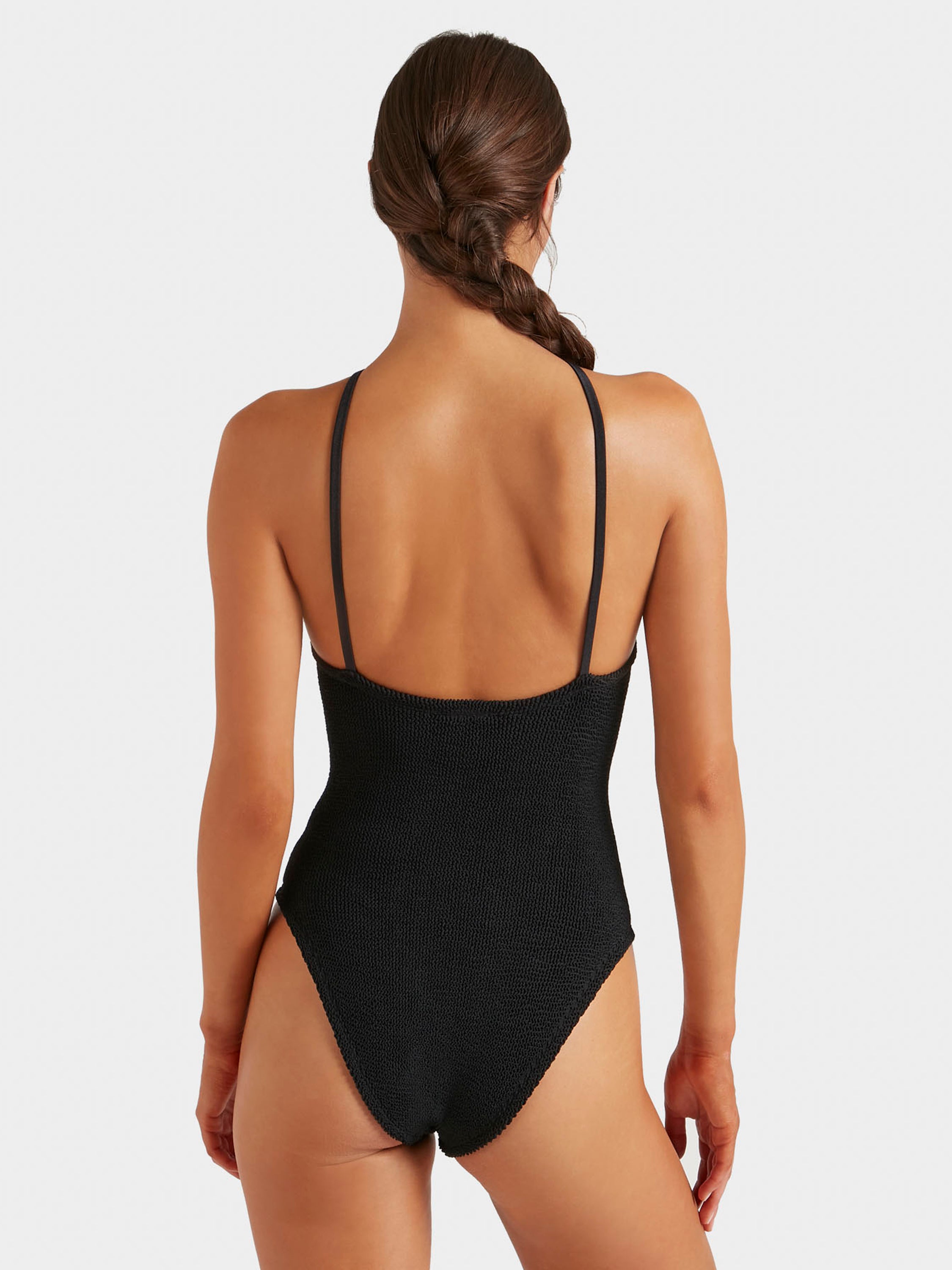 Jasmine Swim With Tonal Hoop - Black