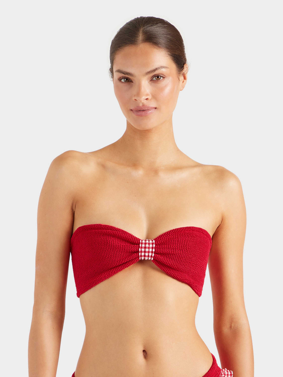 Jean Bikini Top - Red Gingham
