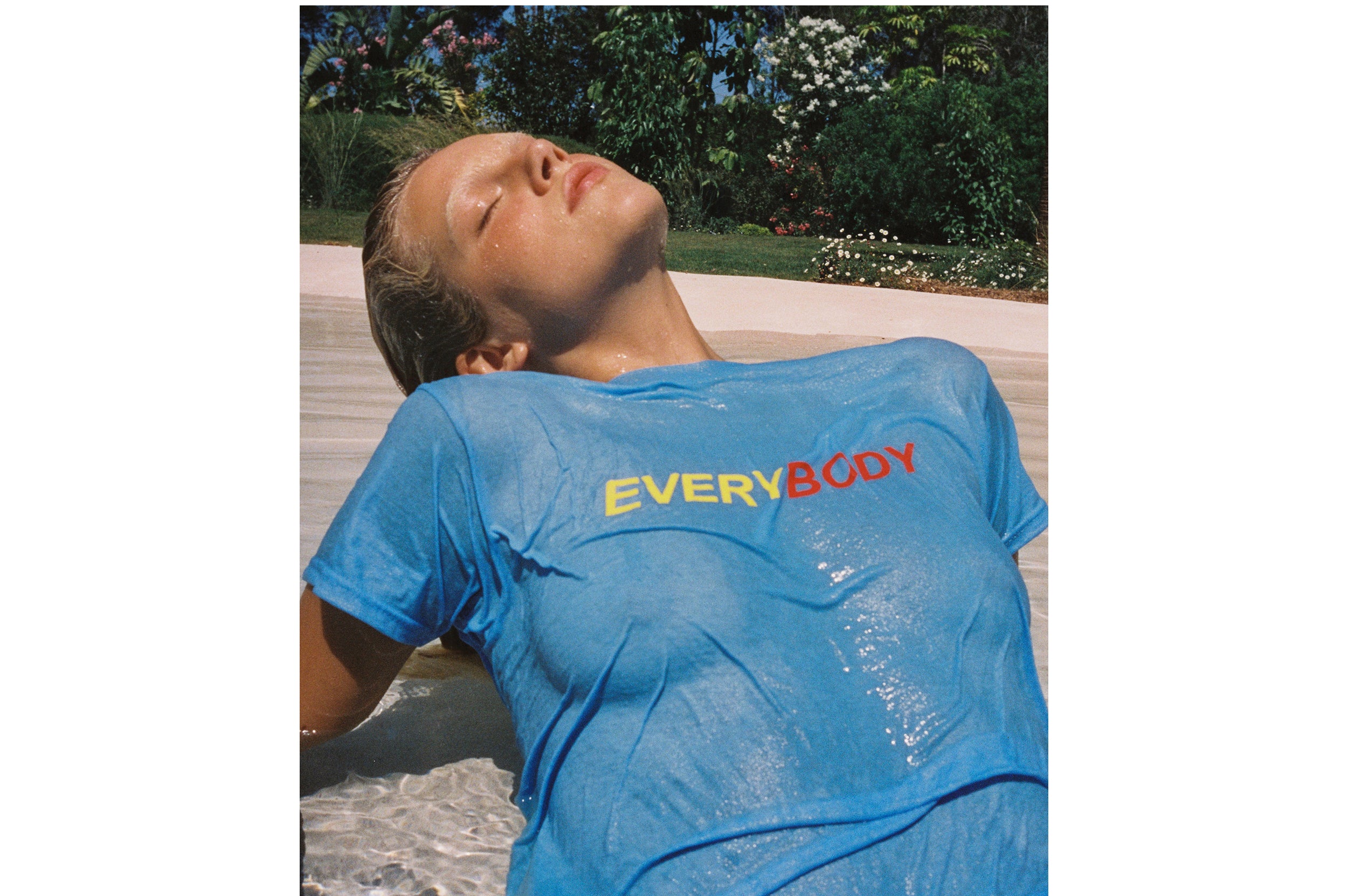 Joe Sweeney for Hunza G Slogan Tee Pale Blue