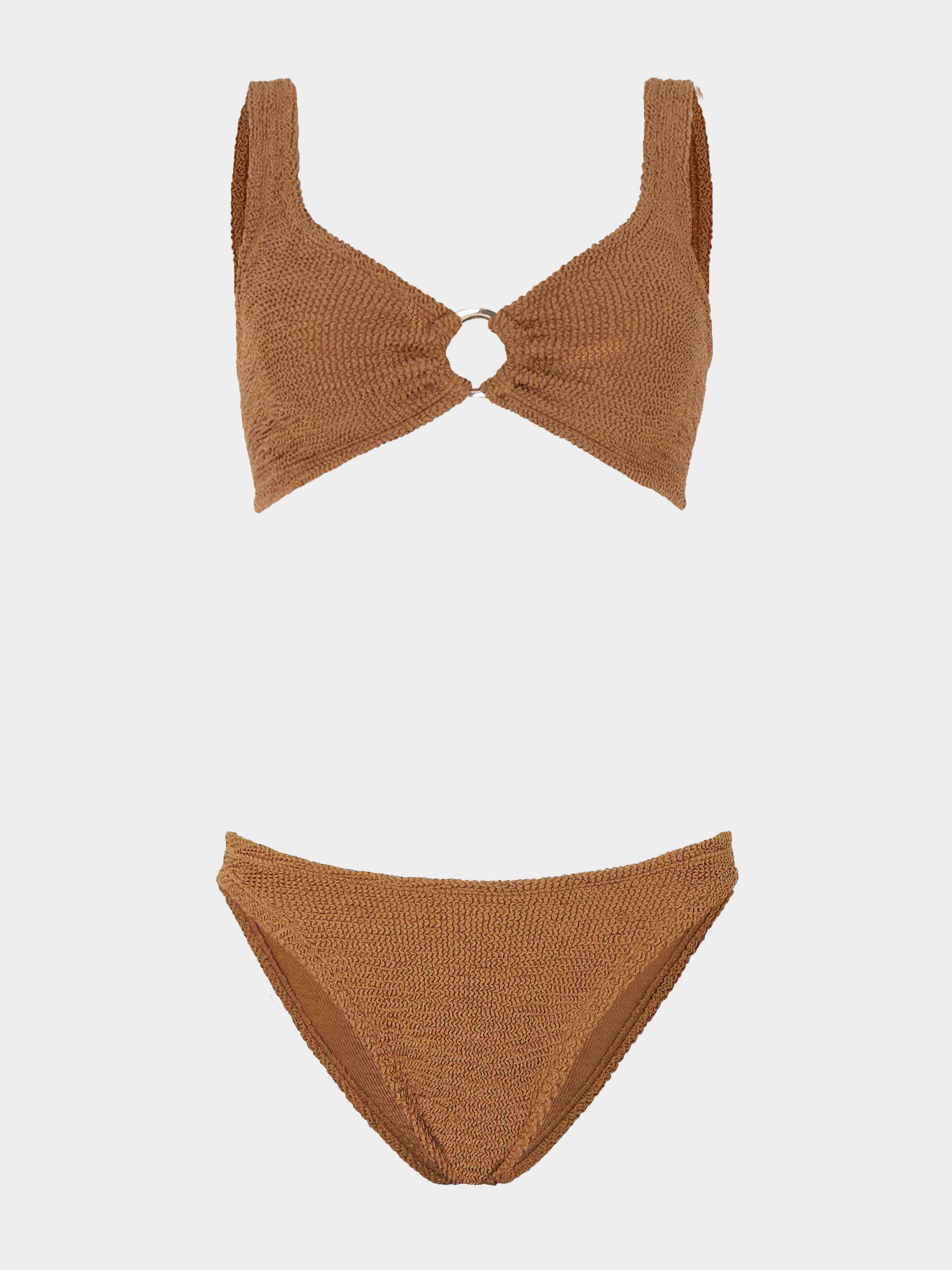 Julia With Gold Hoop Bikini - Metallic Cocoa