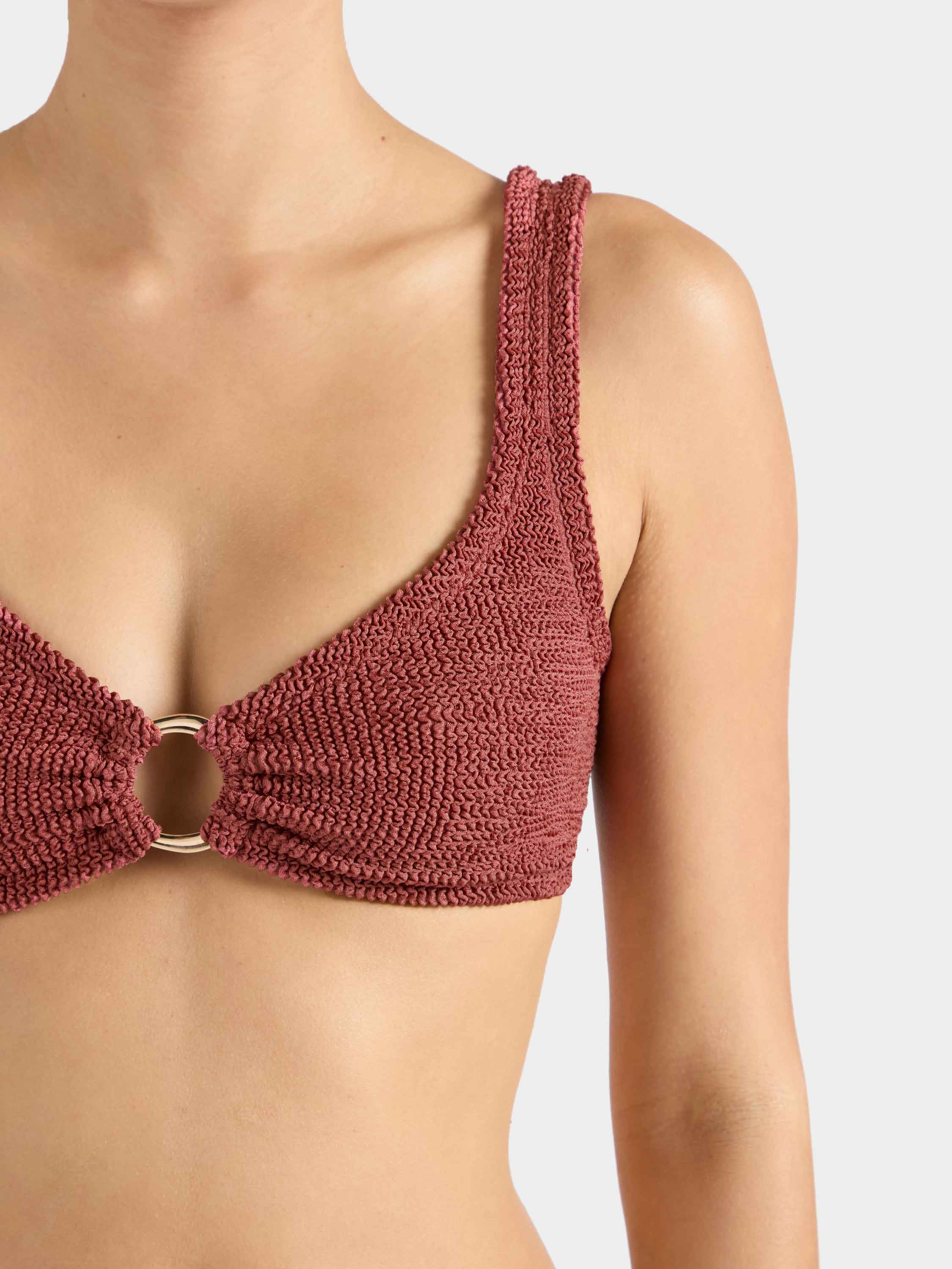 Julia With Gold Hoop Bikini - Metallic Rosewood