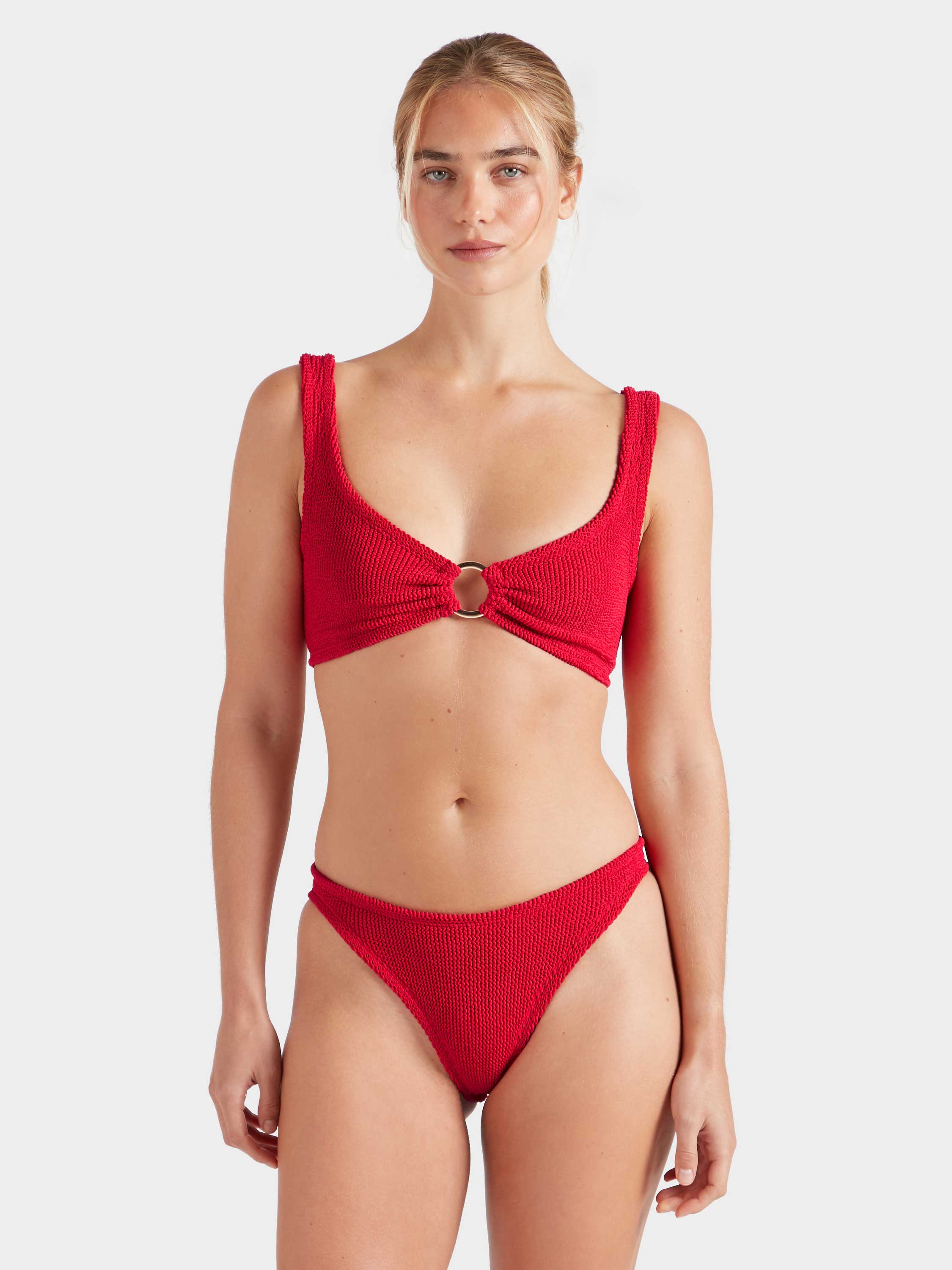 Julia With Gold Hoop Bikini - Red