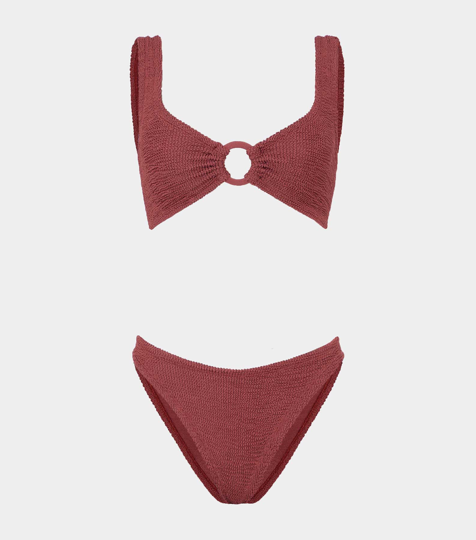 Julia Bikini With Tonal Hoops - Metallic Rosewood